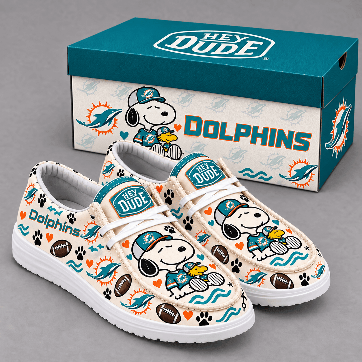 Miami Dolphins | Premium NFL Football Field Fan Loafer Shoes - VA615462