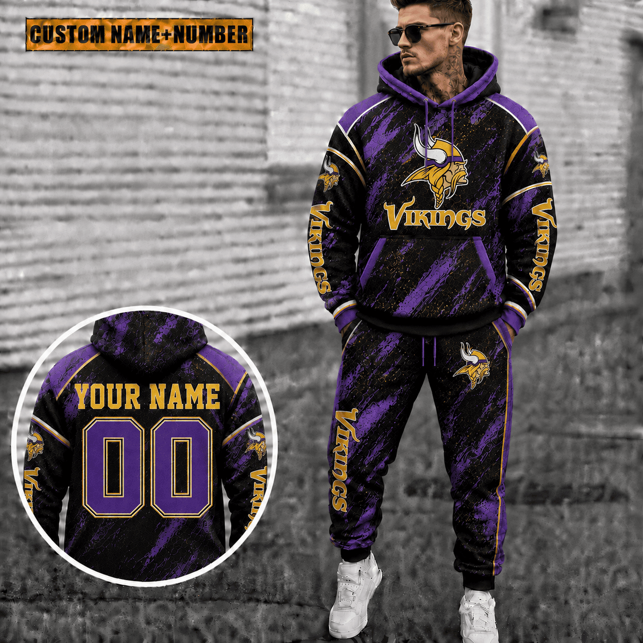 Minnesota Vikings Personalized Combo Hoodie And Sweatpants Gift For Fan VAN8241