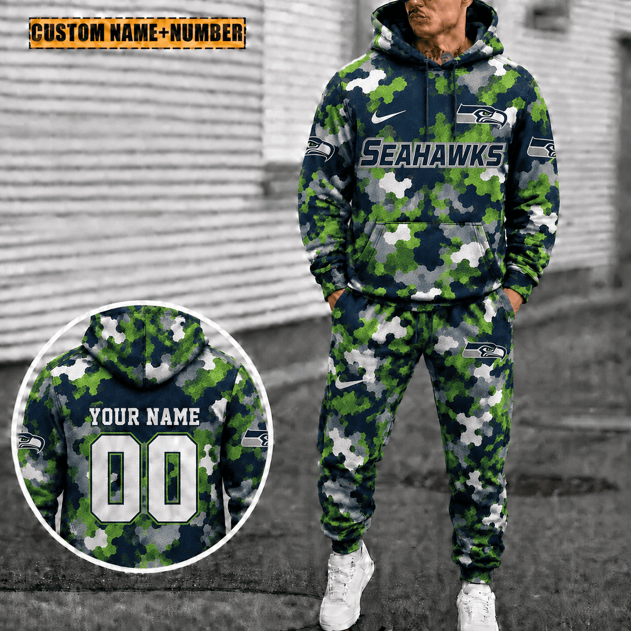 Seattle Seahawks Personalized Combo Hoodie And Sweatpants Gift For Fan VAN4077