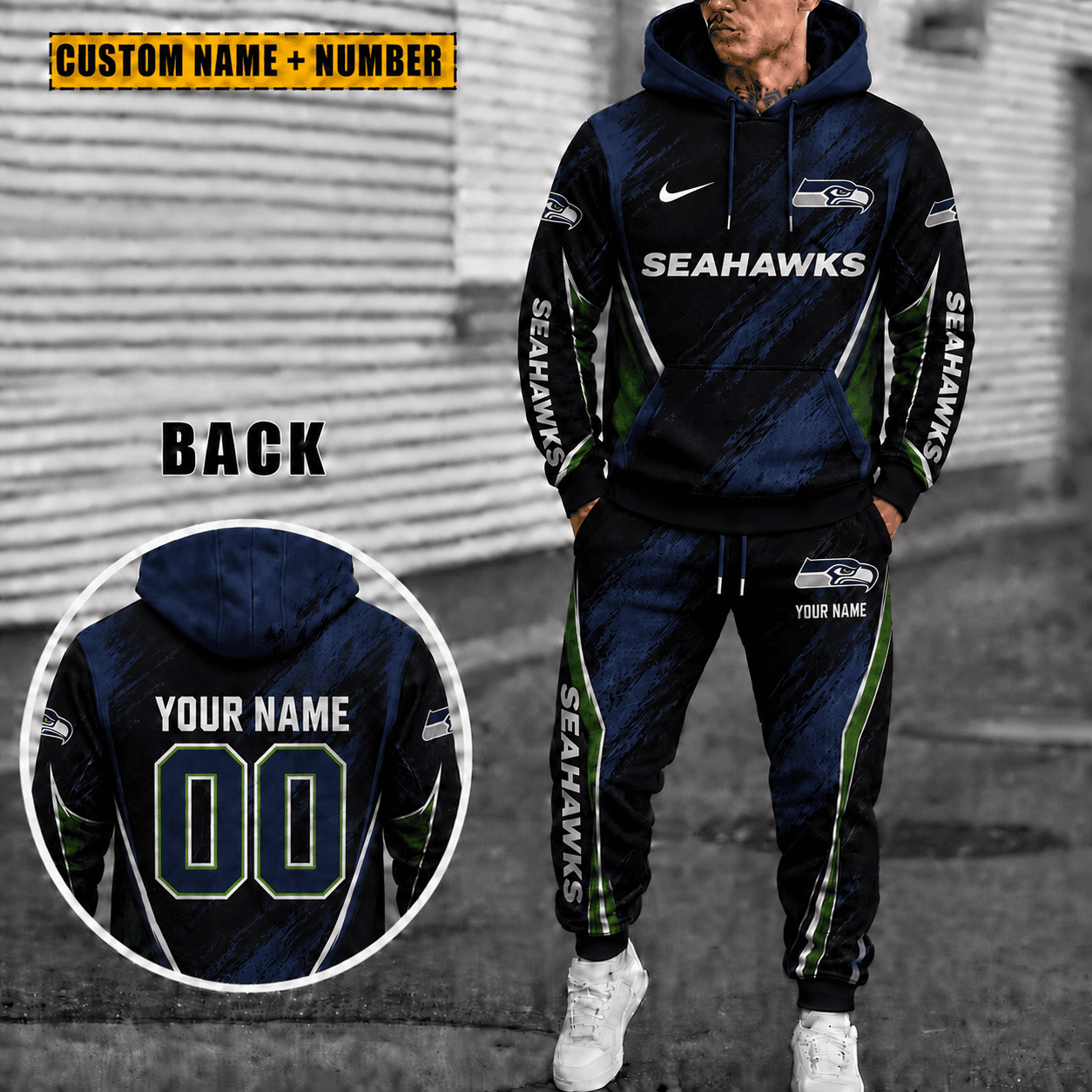 Seattle Seahawks Personalized Combo Hoodie And Sweatpants Gift For Fan VAN6639
