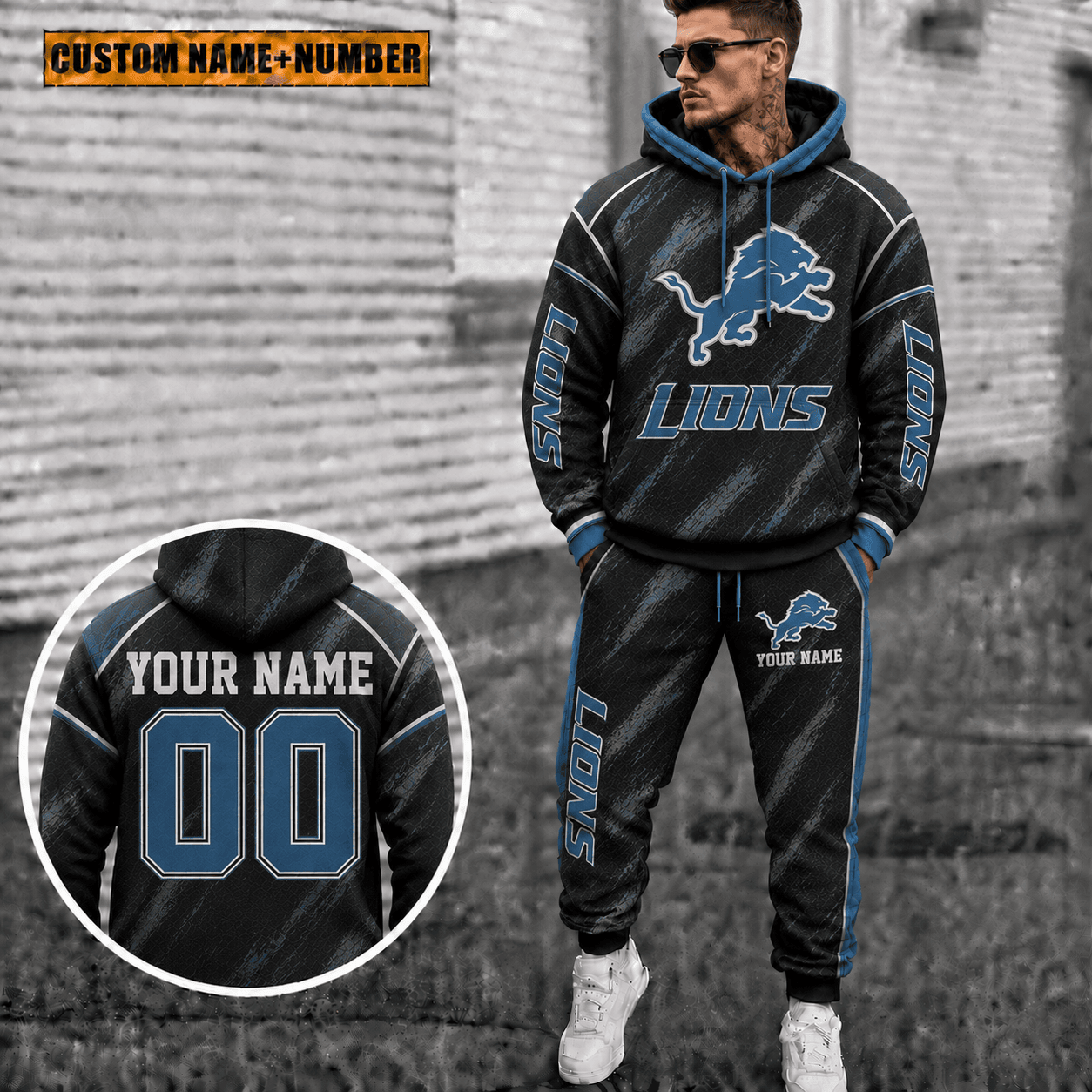 Detroit Lions Personalized Combo Hoodie And Sweatpants Gift For Fan VAN8249