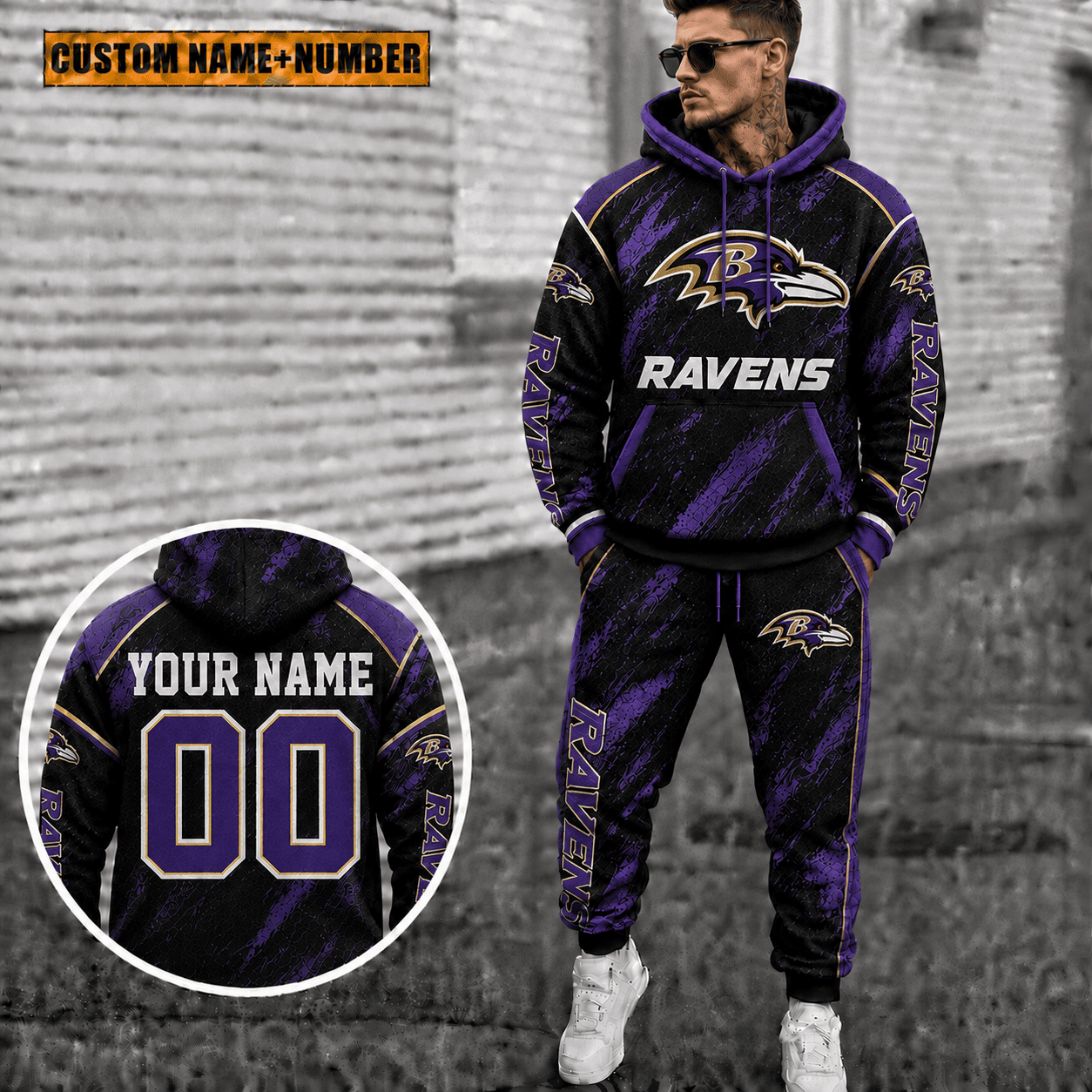 Baltimore Ravens Personalized Combo Hoodie And Sweatpants Gift For Fan VAN8218