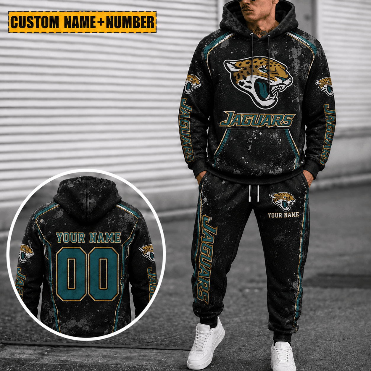 Jacksonville Jaguars Personalized Combo Hoodie And Sweatpants Gift For Fan VAN77164