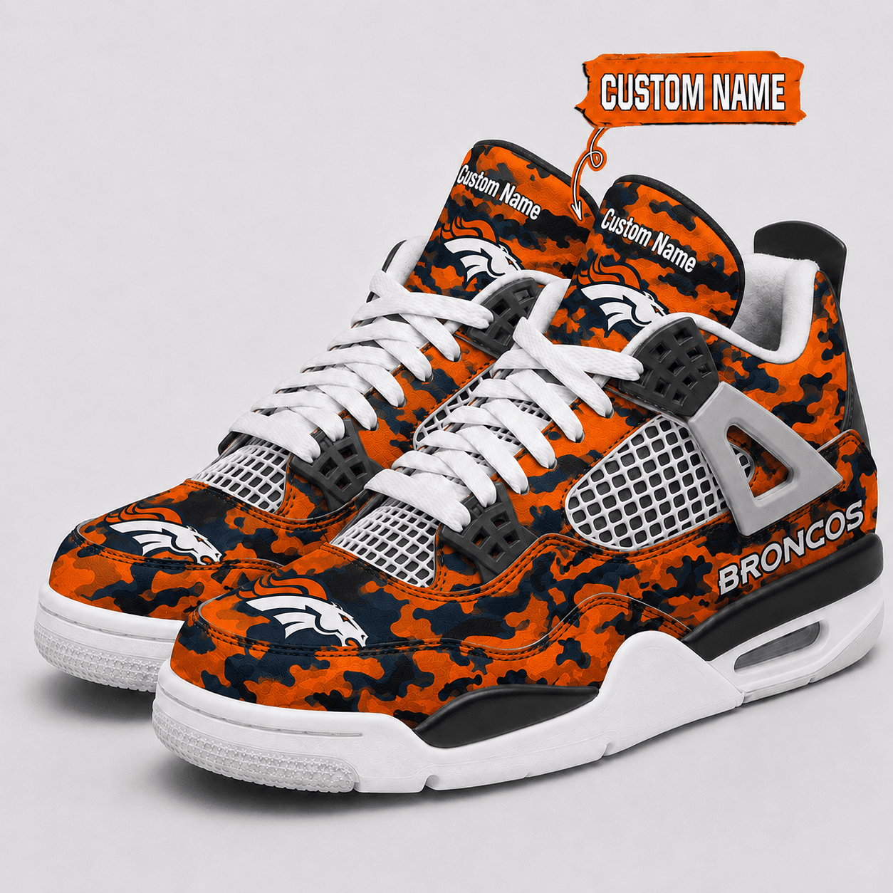 Denver Broncos Personalized AJ4 Sneaker VAN12104