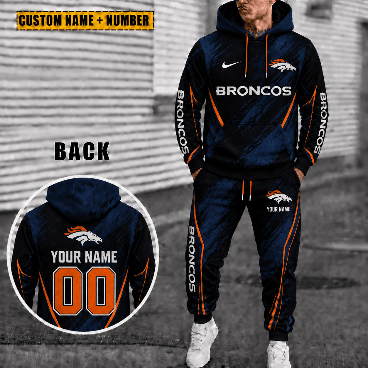 Denver Broncos Personalized Combo Hoodie And Sweatpants Gift For Fan VAN6617
