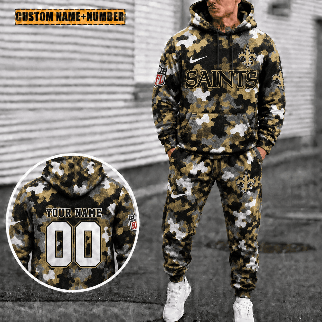 New Orleans Saints Personalized Combo Hoodie And Sweatpants Gift For Fan VAN4079