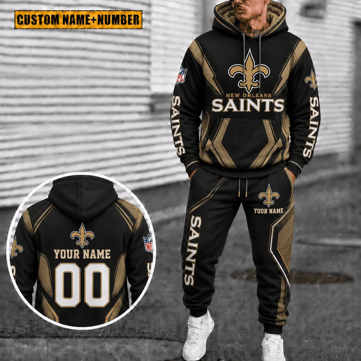 New Orleans Saints Personalized Combo Hoodie And Sweatpants Gift For Fan VAN44130