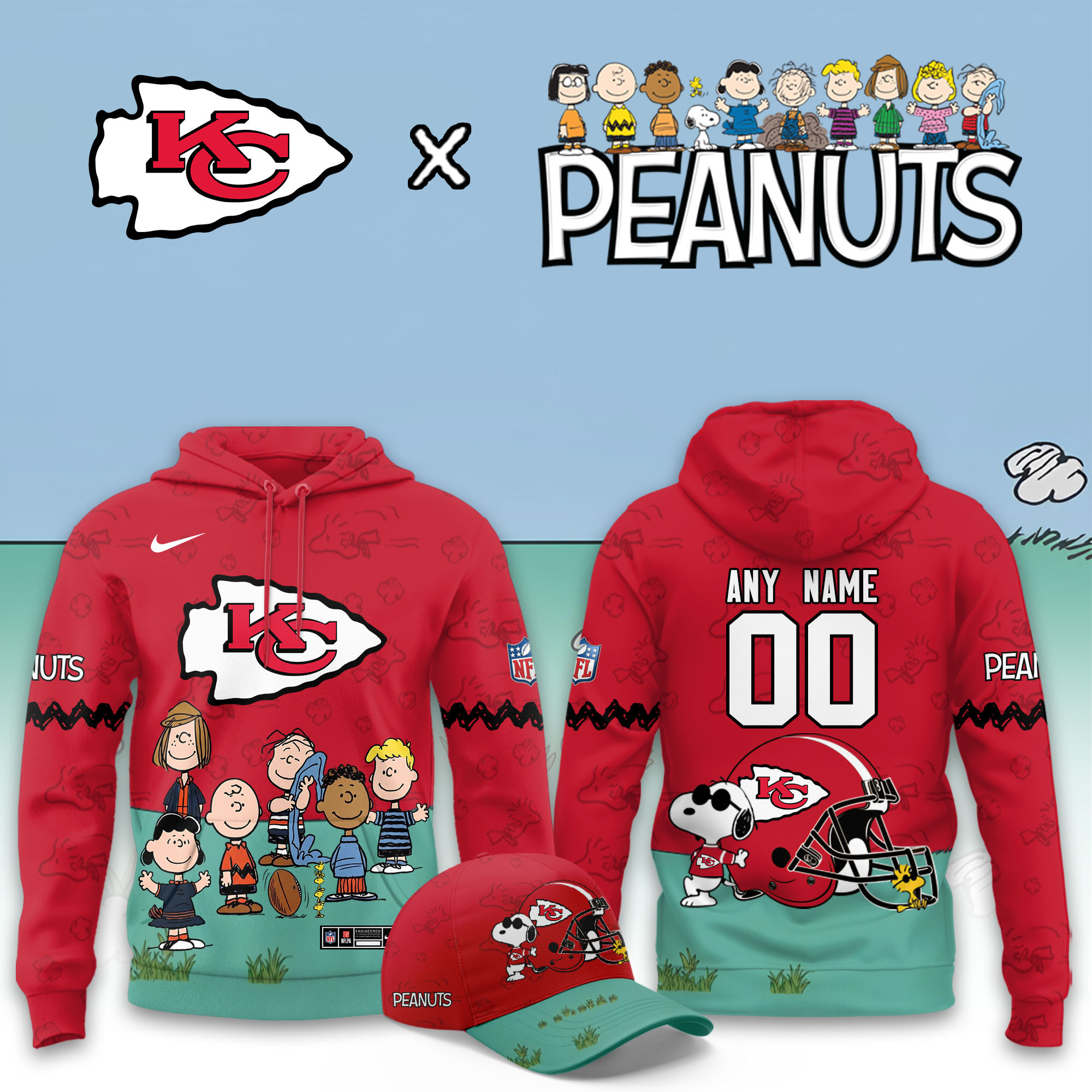 Kansas City Chiefs x Peanuts 2026 Special Edition Custom Hoodie PB2NZQR