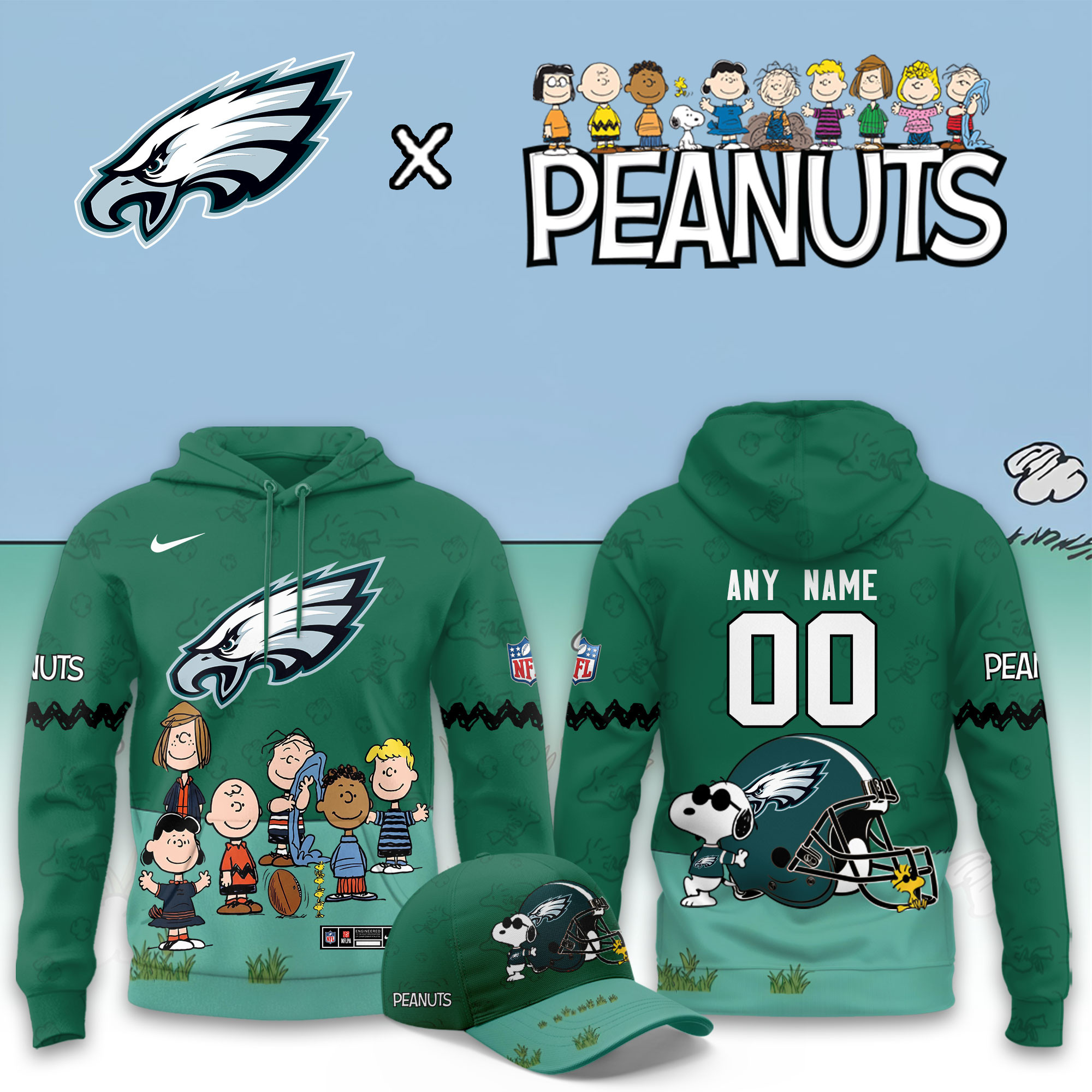 Philadelphia Eagles x Peanuts 2026 Special Edition Custom Hoodie PBE962F