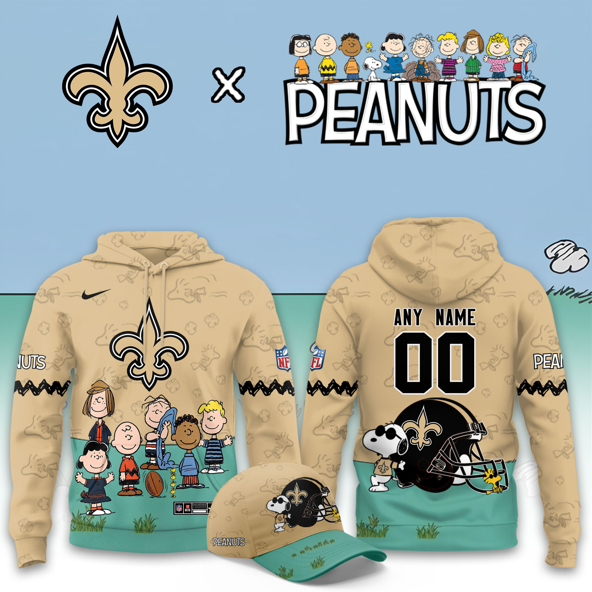 New Orleans Saints x Peanuts 2026 Special Edition Custom Hoodie PBEKR4G