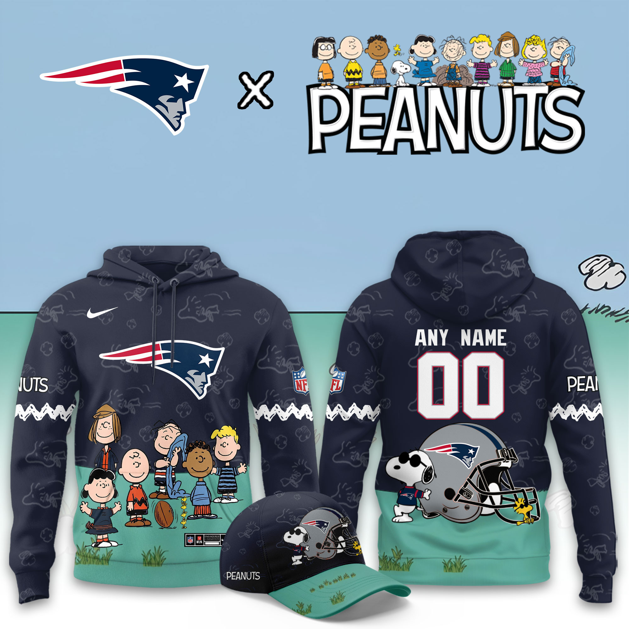 New England Patriots x Peanuts 2026 Special Edition Custom Hoodie PBX4FHW