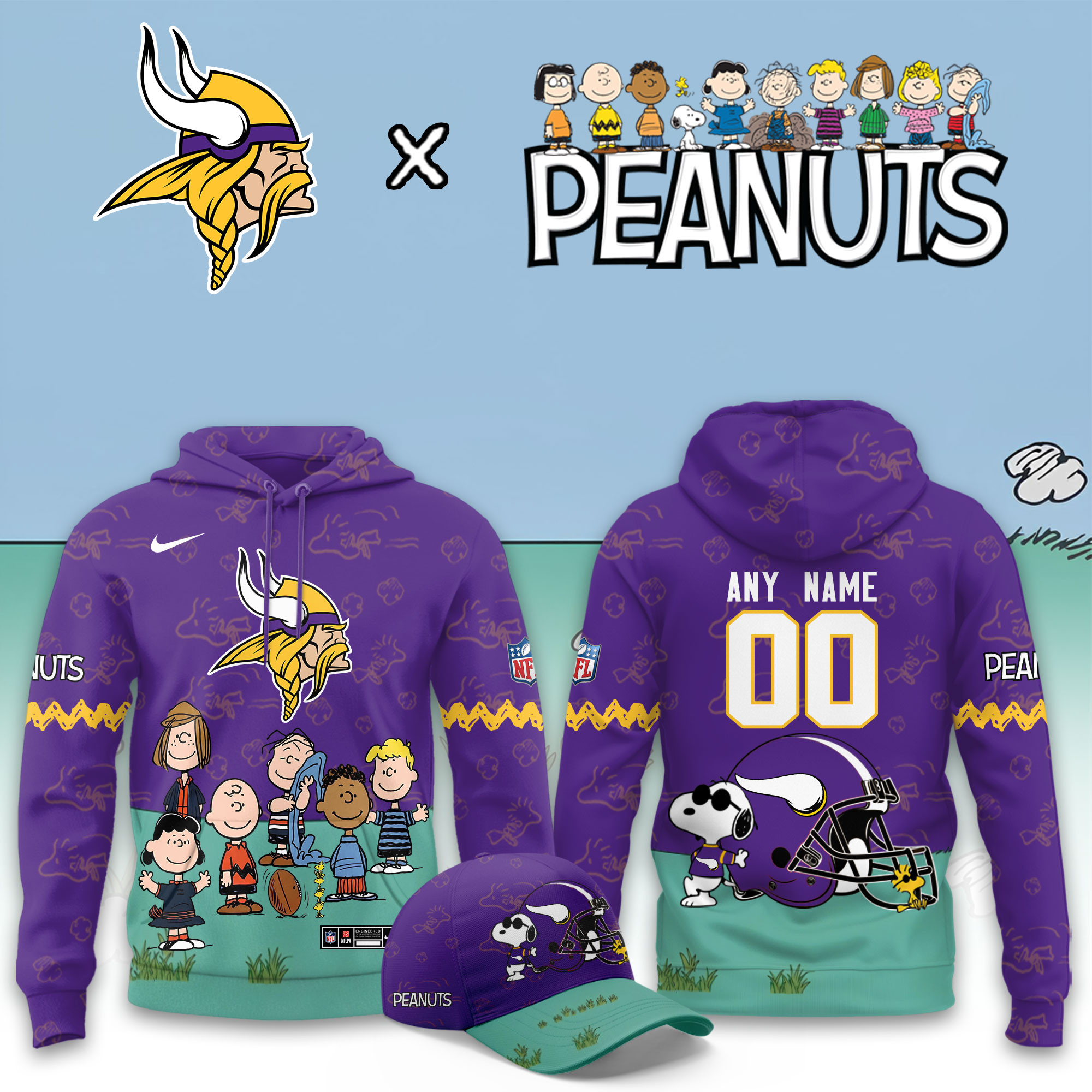 Minnesota Vikings x Peanuts 2026 Special Edition Custom Hoodie PBU84ED