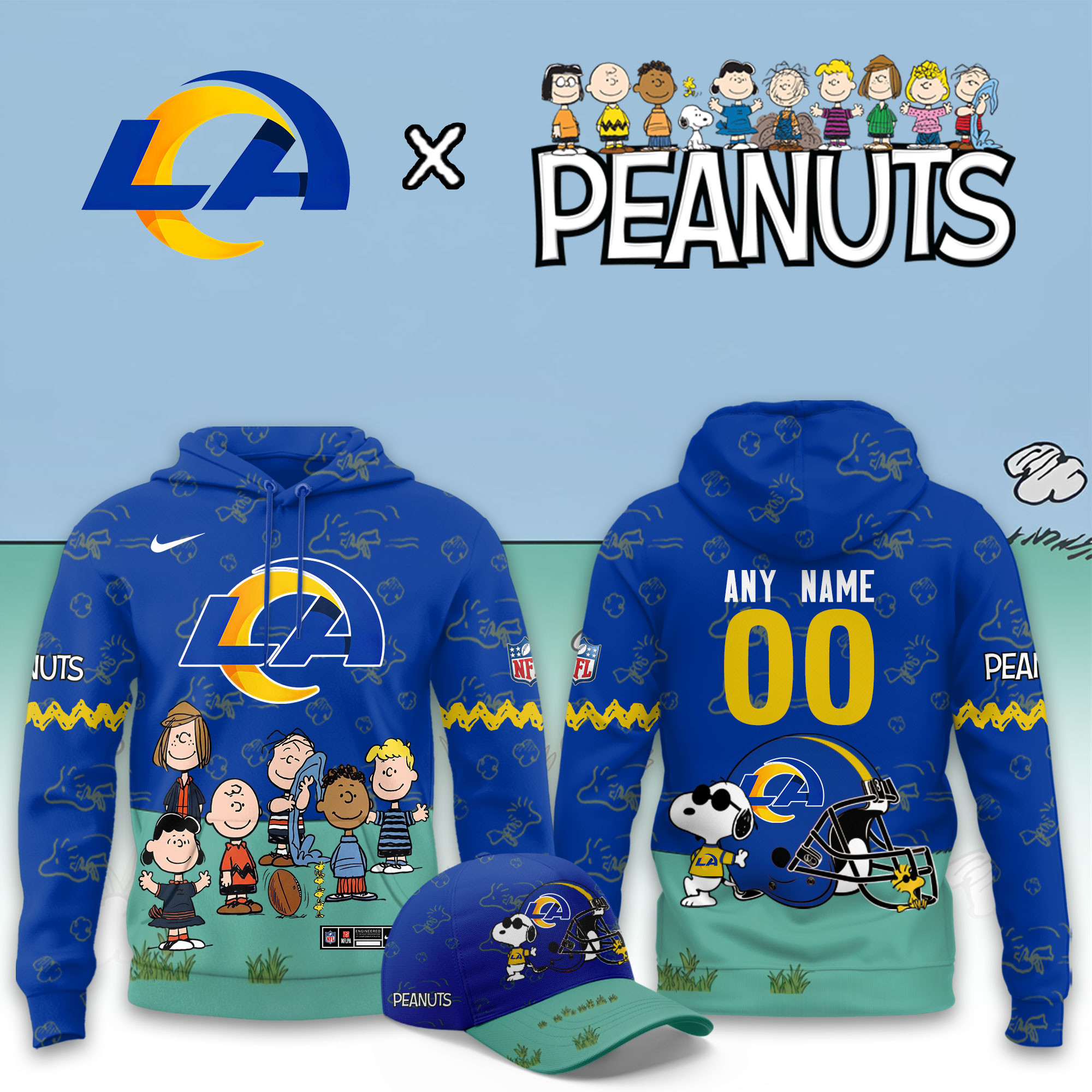 Los Angeles Rams x Peanuts 2026 Special Edition Custom Hoodie PB87384