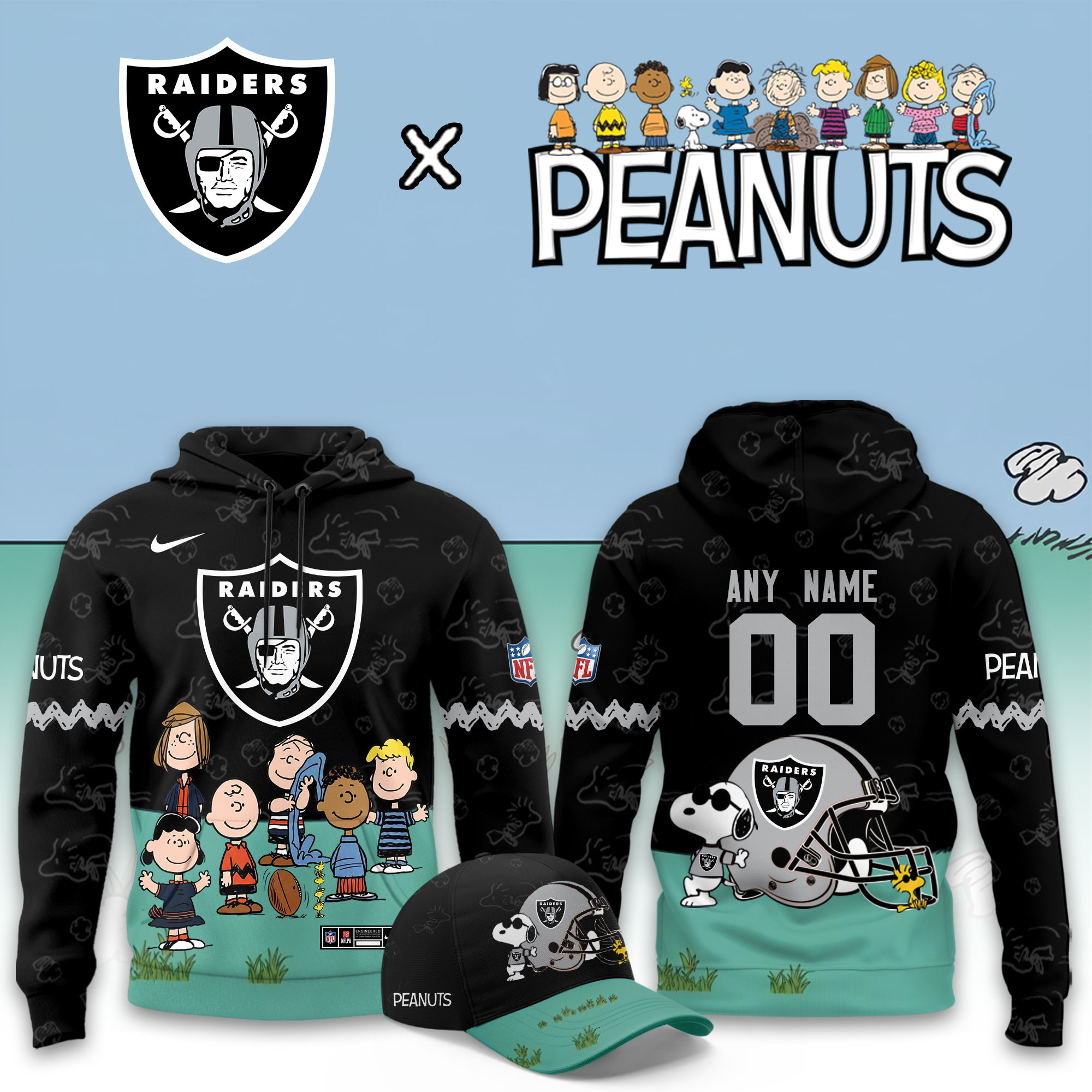 Las Vegas Raiders x Peanuts 2026 Special Edition Custom Hoodie PB8321N