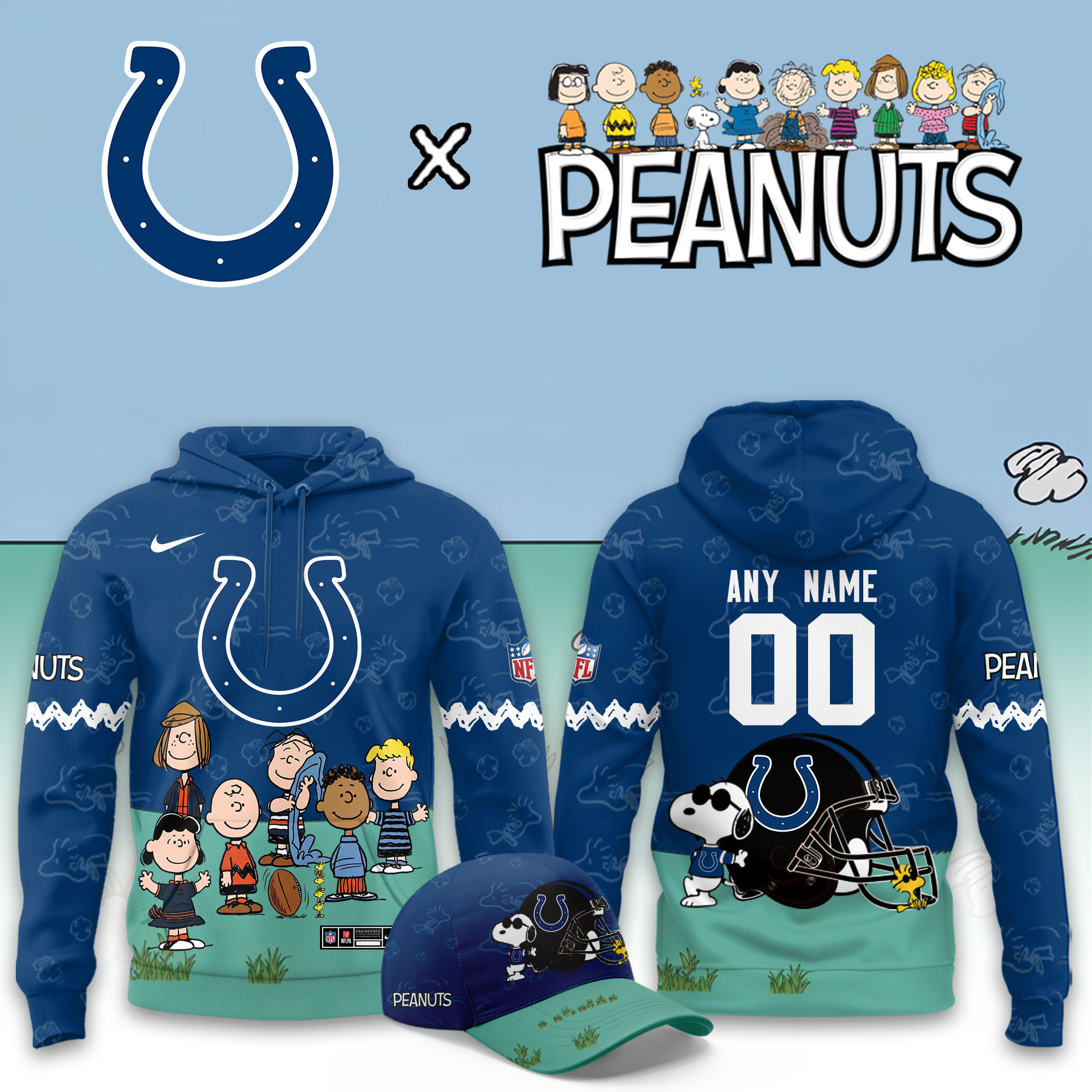 Indianapolis Colts x Peanuts 2026 Special Edition Custom Hoodie PBHNL4J