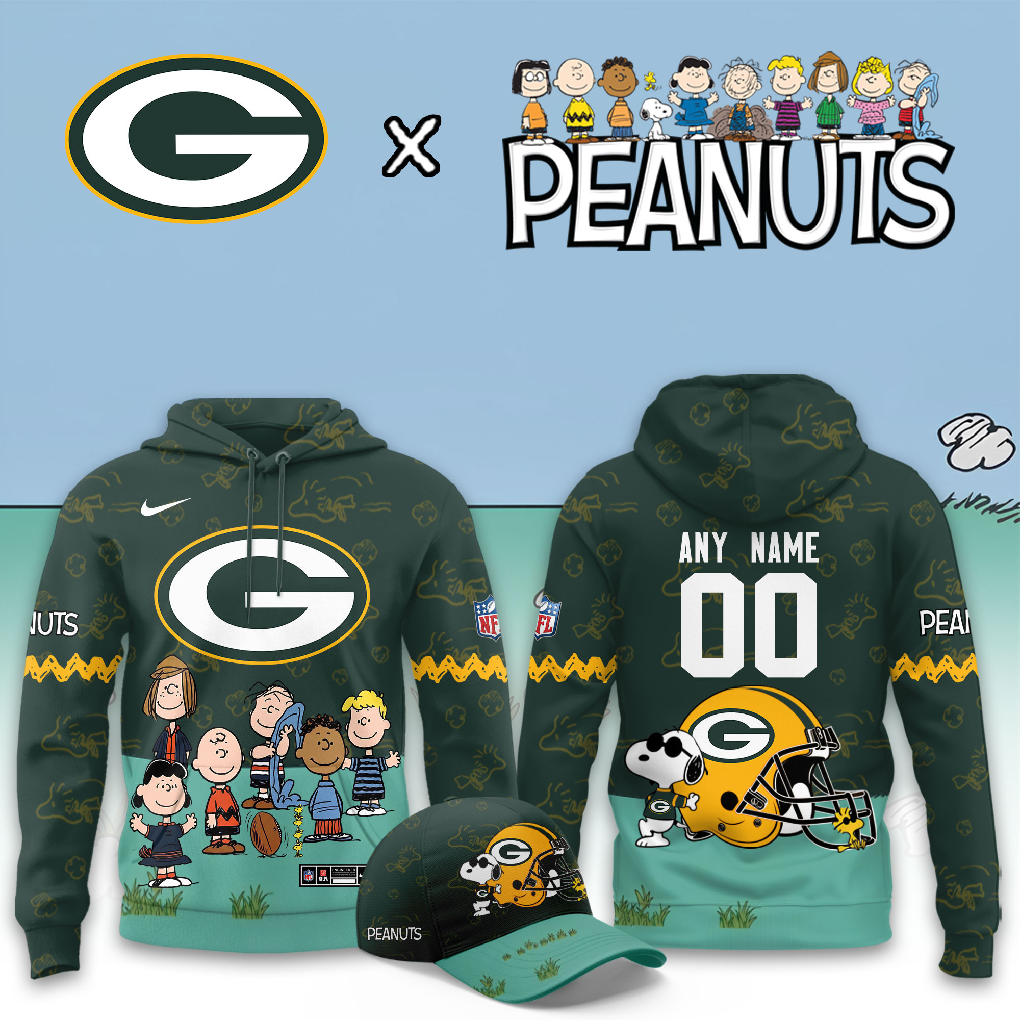Green Bay Packers x Peanuts 2026 Special Edition Custom Hoodie PBBH0UJ