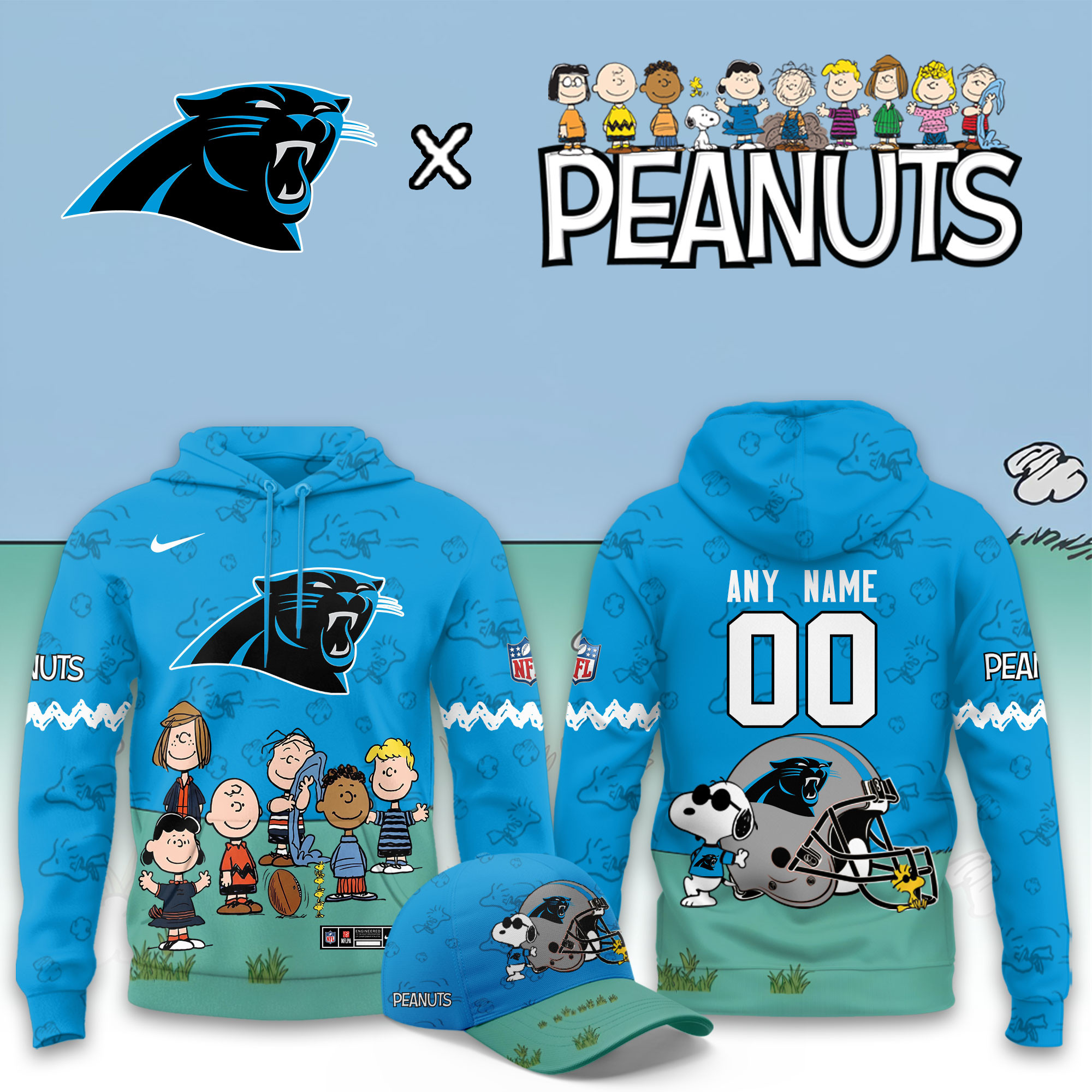 Carolina Panthers x Peanuts 2026 Special Edition Custom Hoodie PBOV1V5