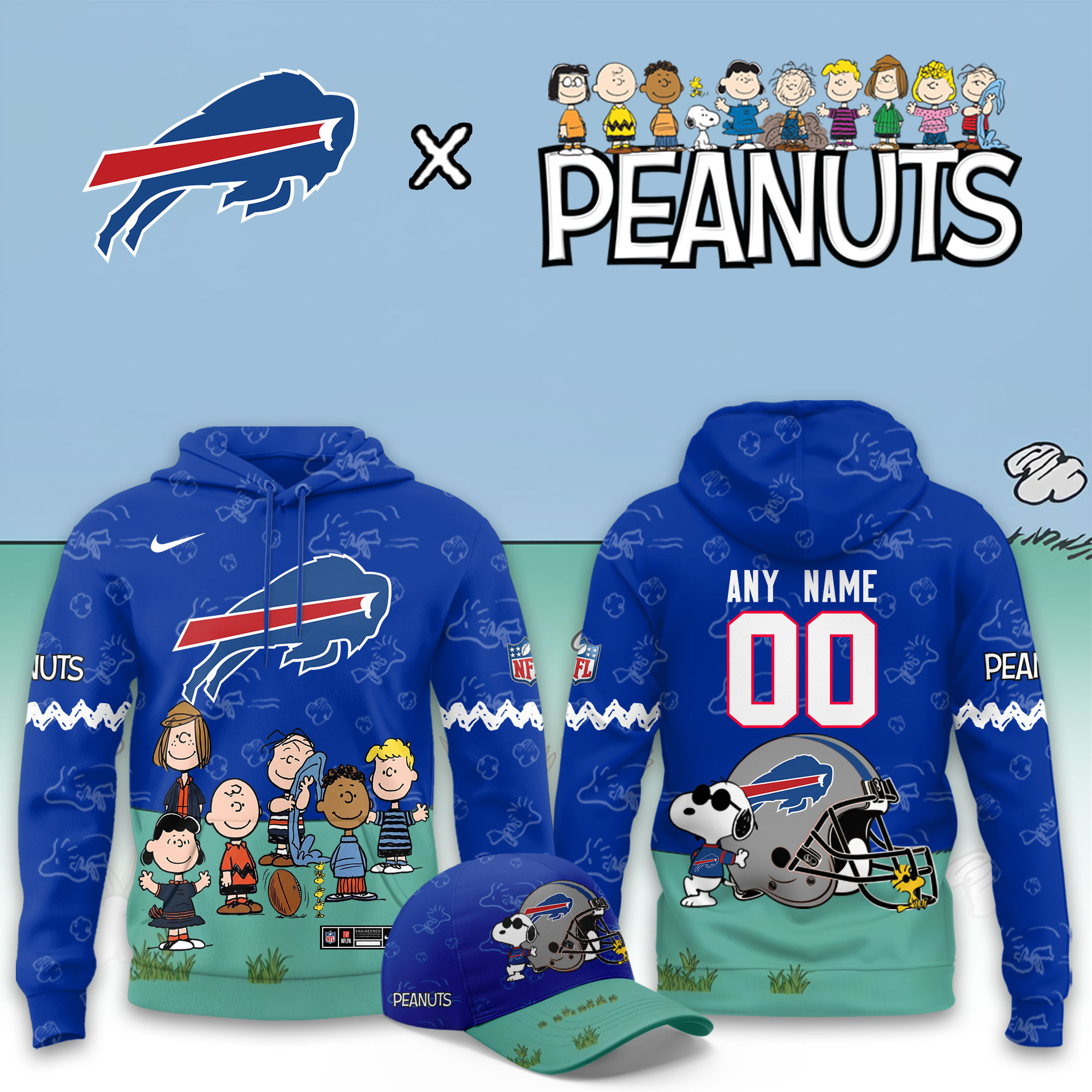 Buffalo Bills x Peanuts 2026 Special Edition Hoodie PBF4SNP