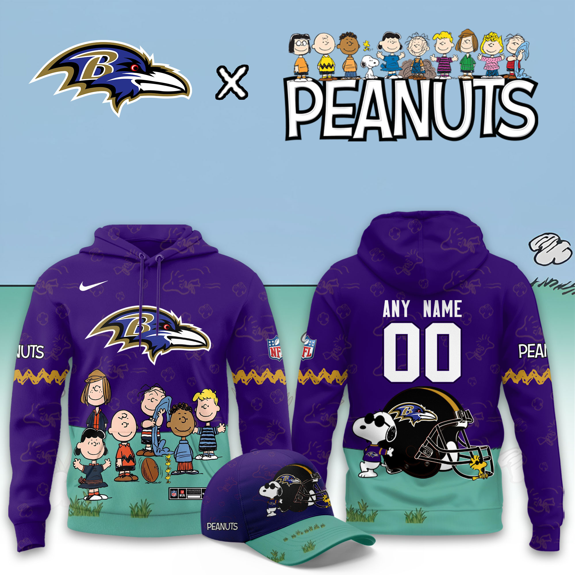 Baltimore Ravens x Peanuts 2026 Special Edition Hoodie PBY5G6E
