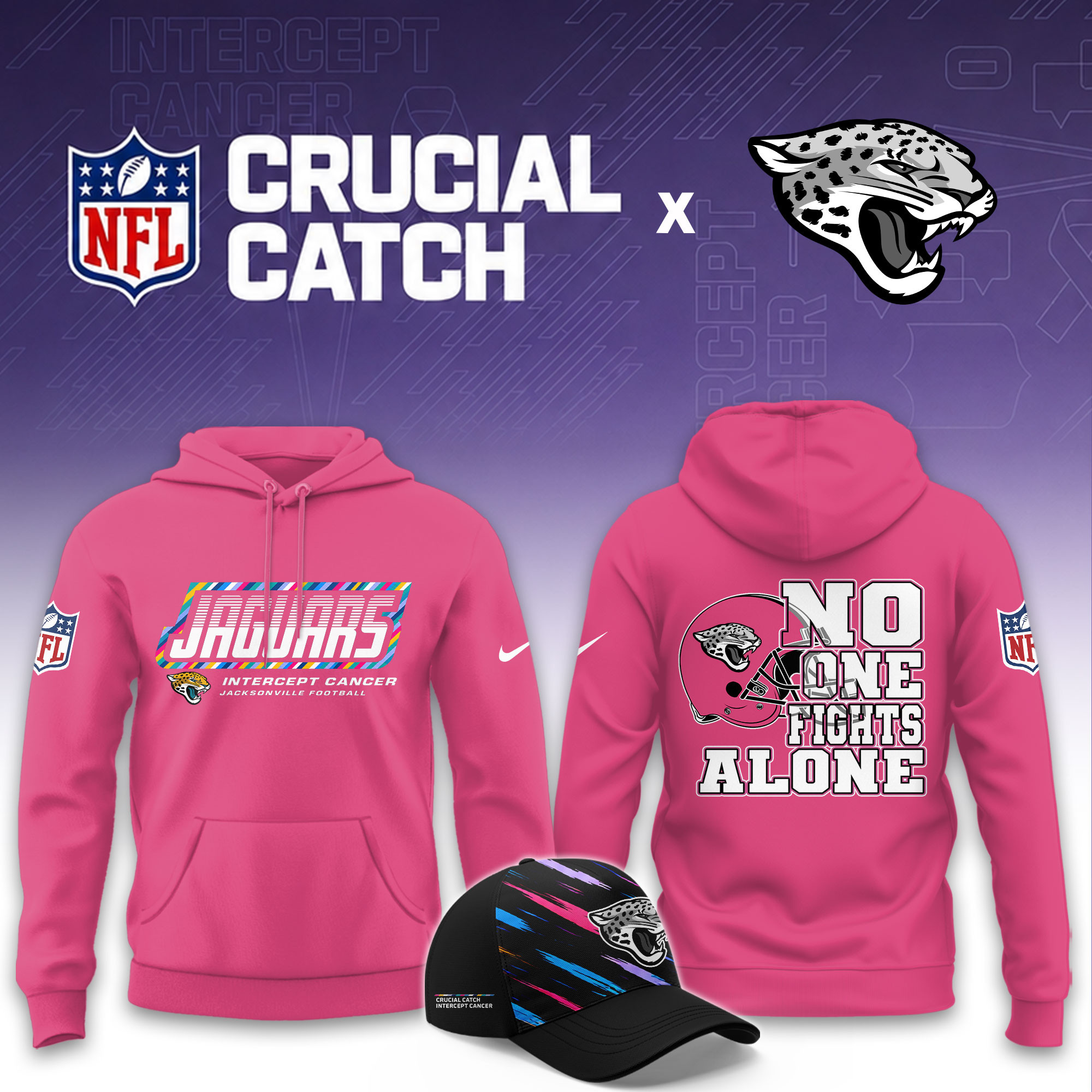 Jacksonville Jaguars 2026 Breast Cancer Awareness Limited Pink Hoodie PBVZGCL