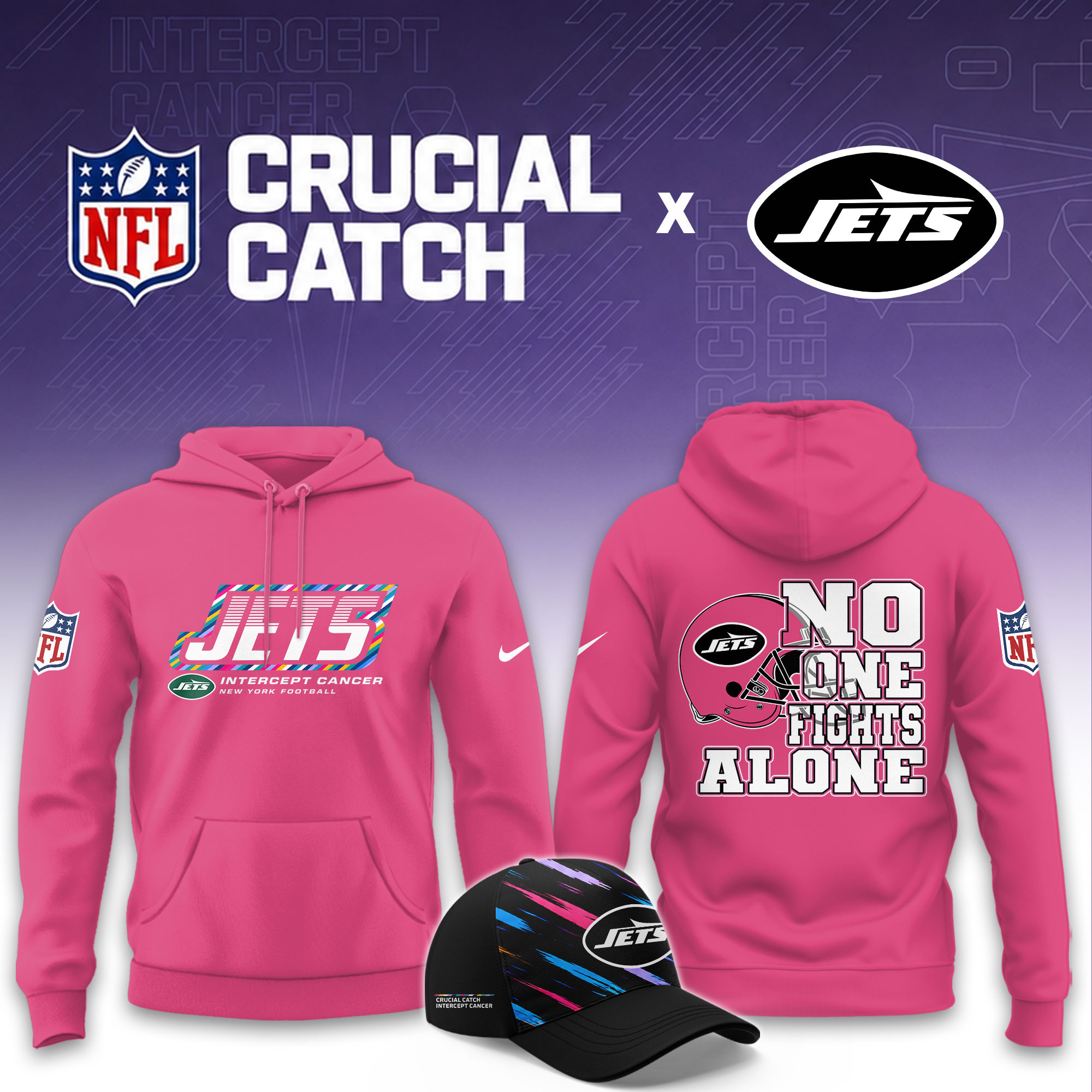 New York Jets 2026 Breast Cancer Awareness Limited Pink Hoodie PBSY1AO