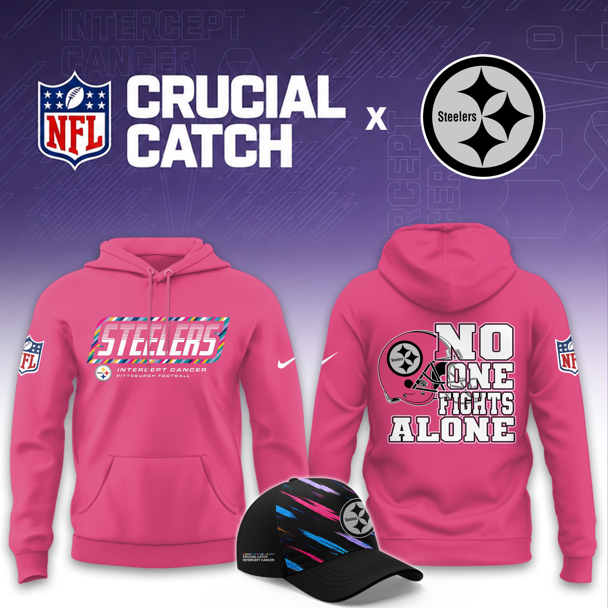 Pittsburgh Steelers 2026 Breast Cancer Awareness Limited Pink Hoodie PBE8LLR