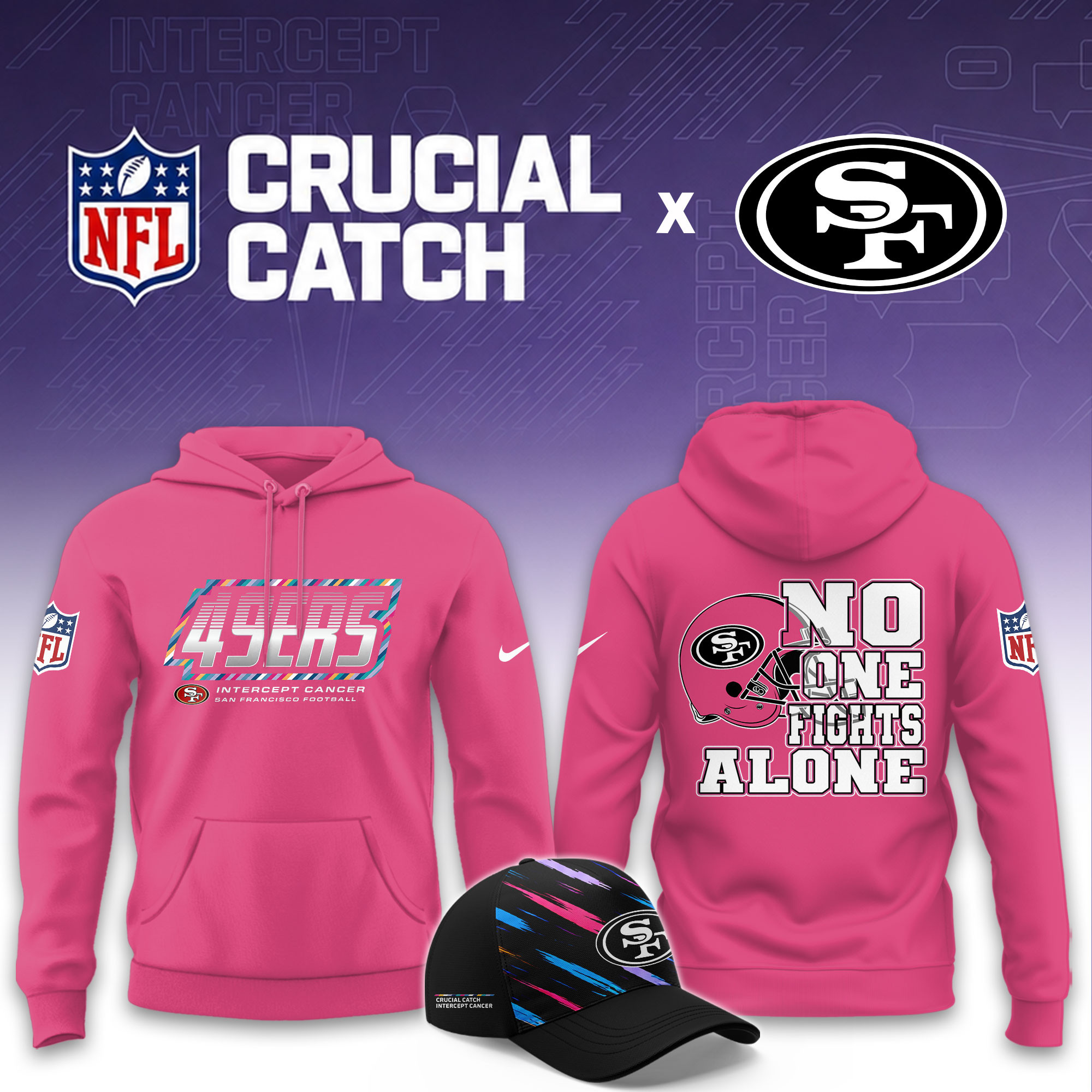 San Francisco 49ers 2026 Breast Cancer Awareness Limited Pink Hoodie PB8GJRL