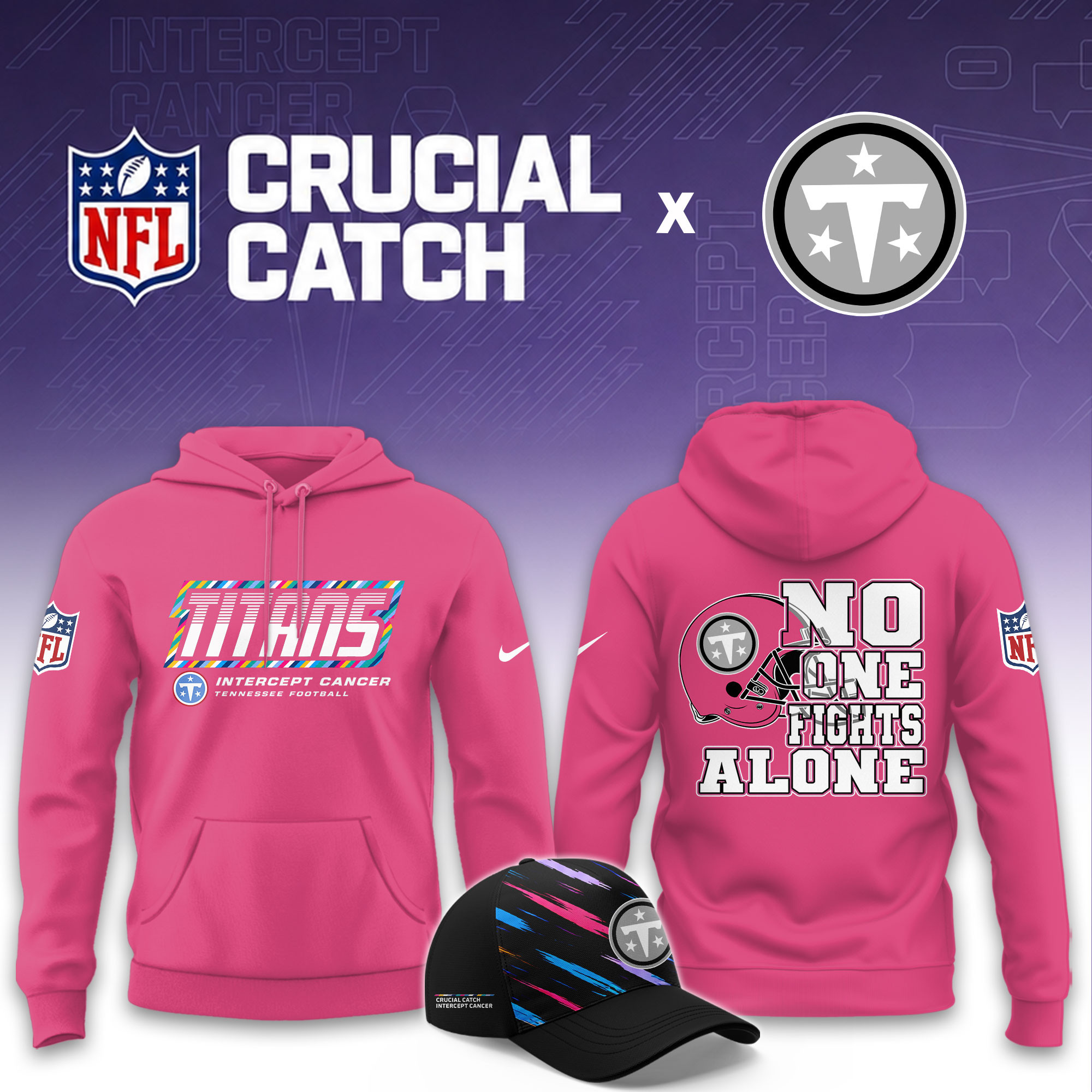 Tennessee Titans 2026 Breast Cancer Awareness Limited Pink Hoodie PBMNSWF