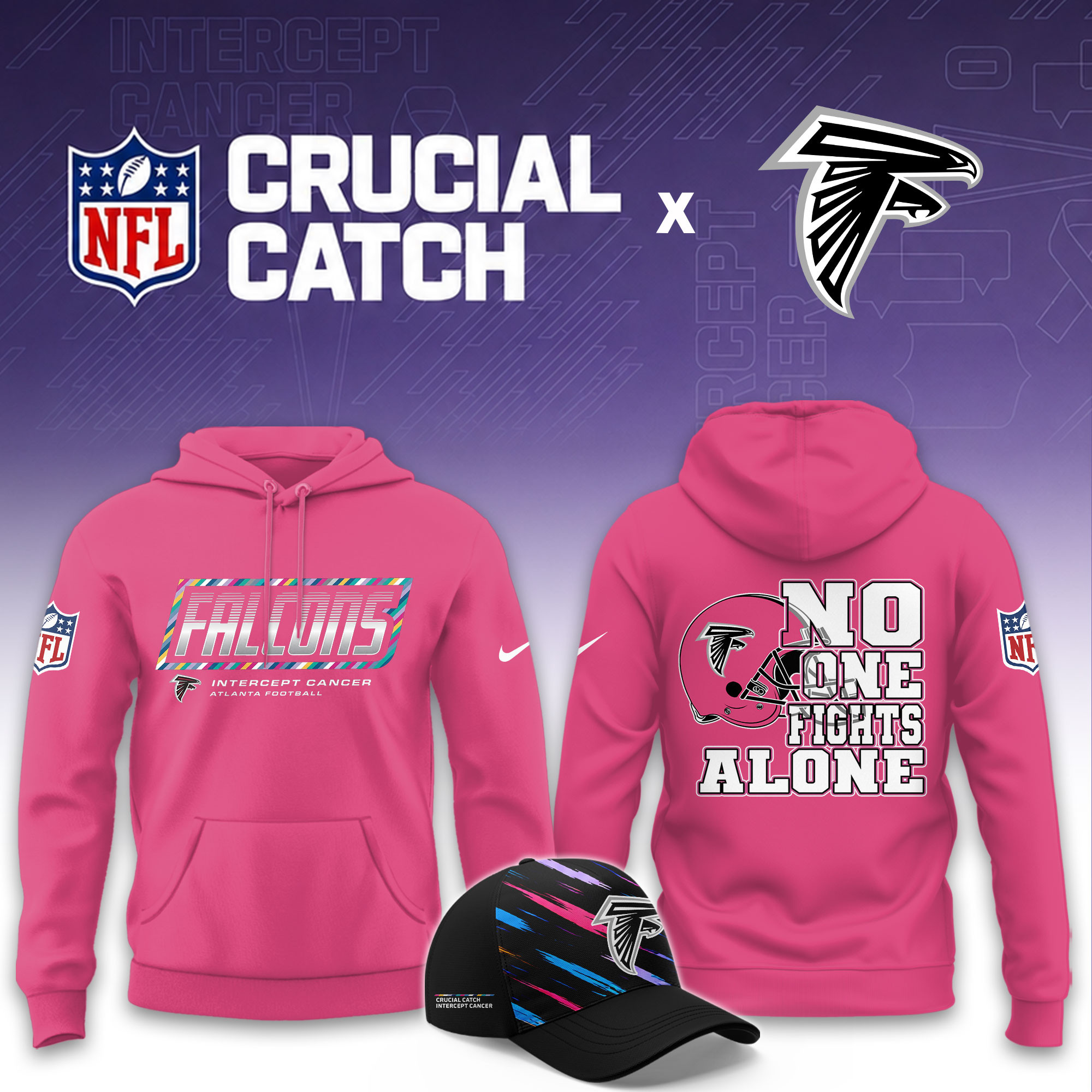 Atlanta Falcons 2026 Breast Cancer Awareness Limited Pink Hoodie PBYNKOZ