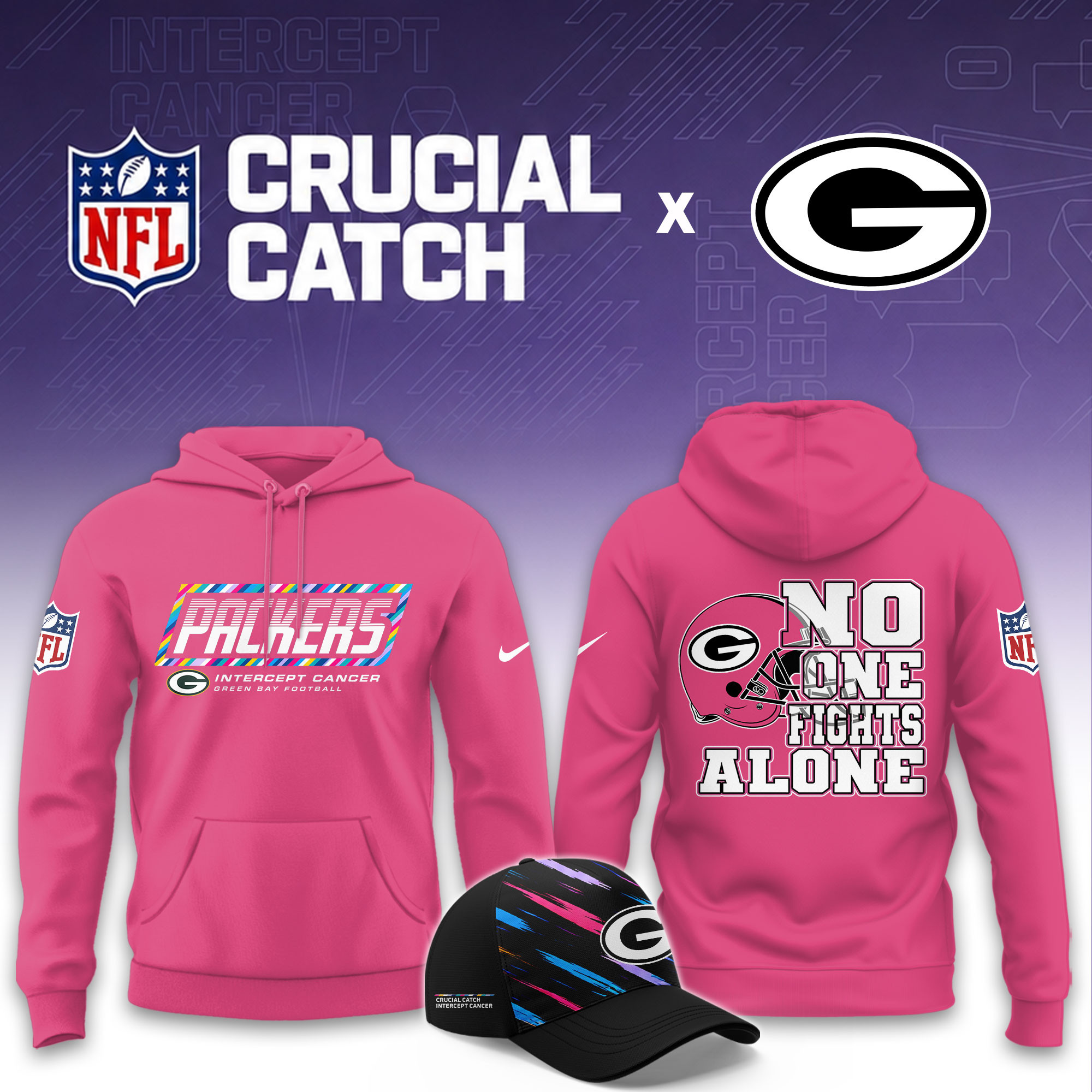 Green Bay Packers 2026 Breast Cancer Awareness Limited Pink Hoodie PBHZARK