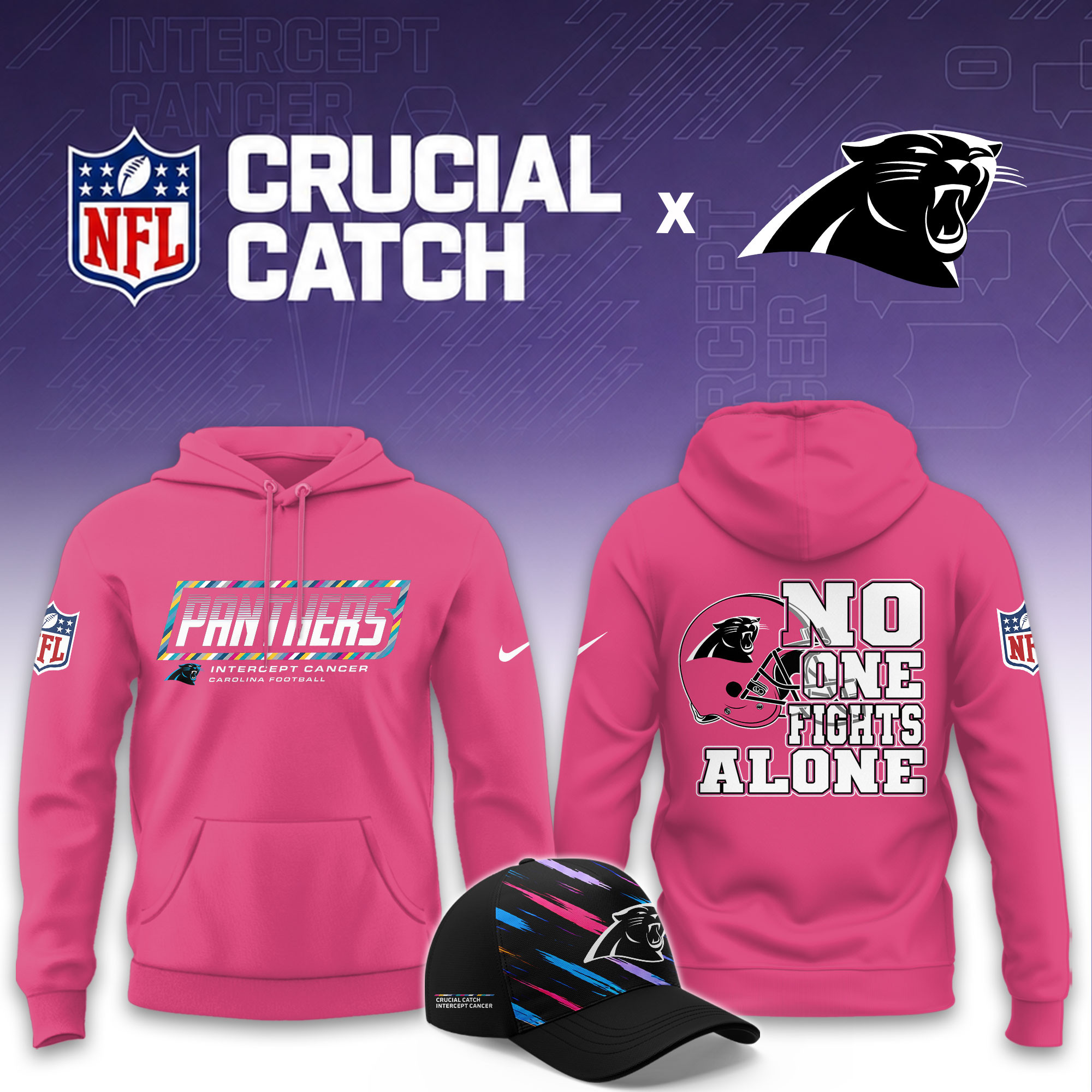 Carolina Panthers 2026 Breast Cancer Awareness Limited Pink Hoodie PBW8TUQ
