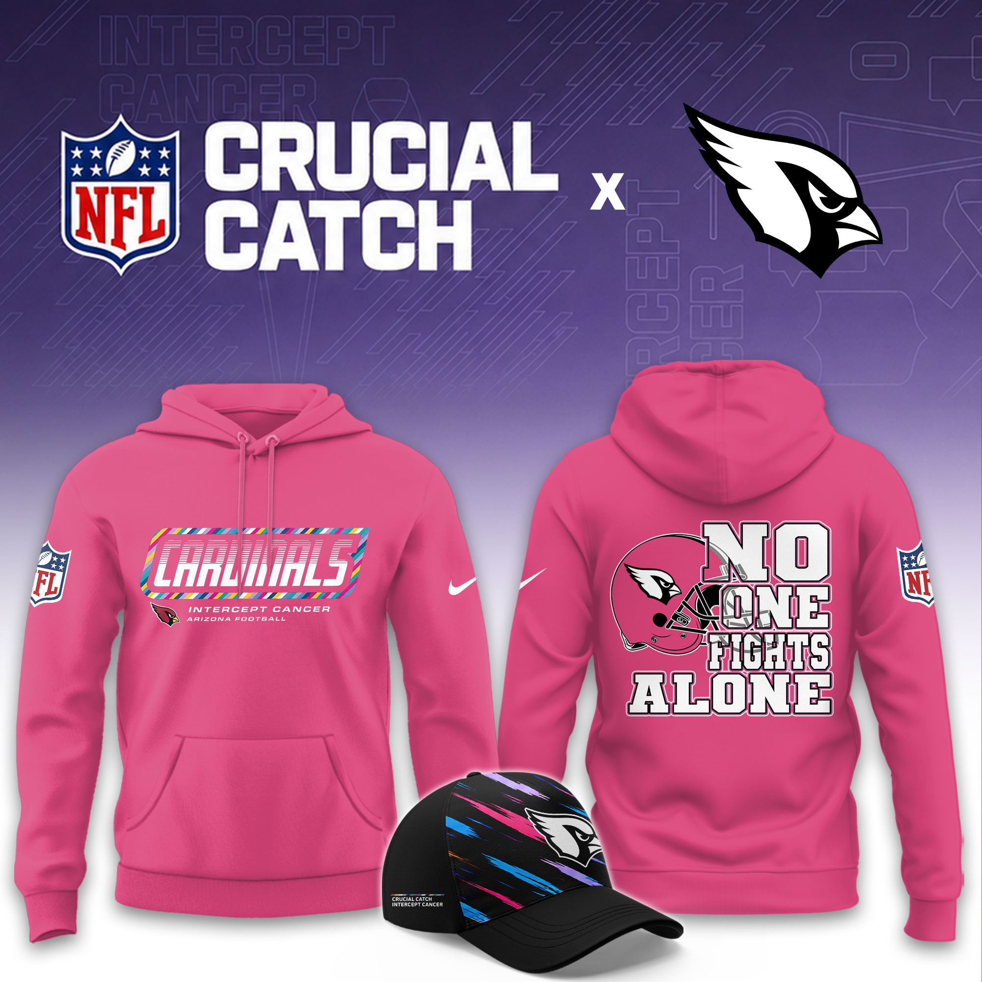 Arizona Cardinals 2026 Breast Cancer Awareness Limited Pink Hoodie PB9PQ83