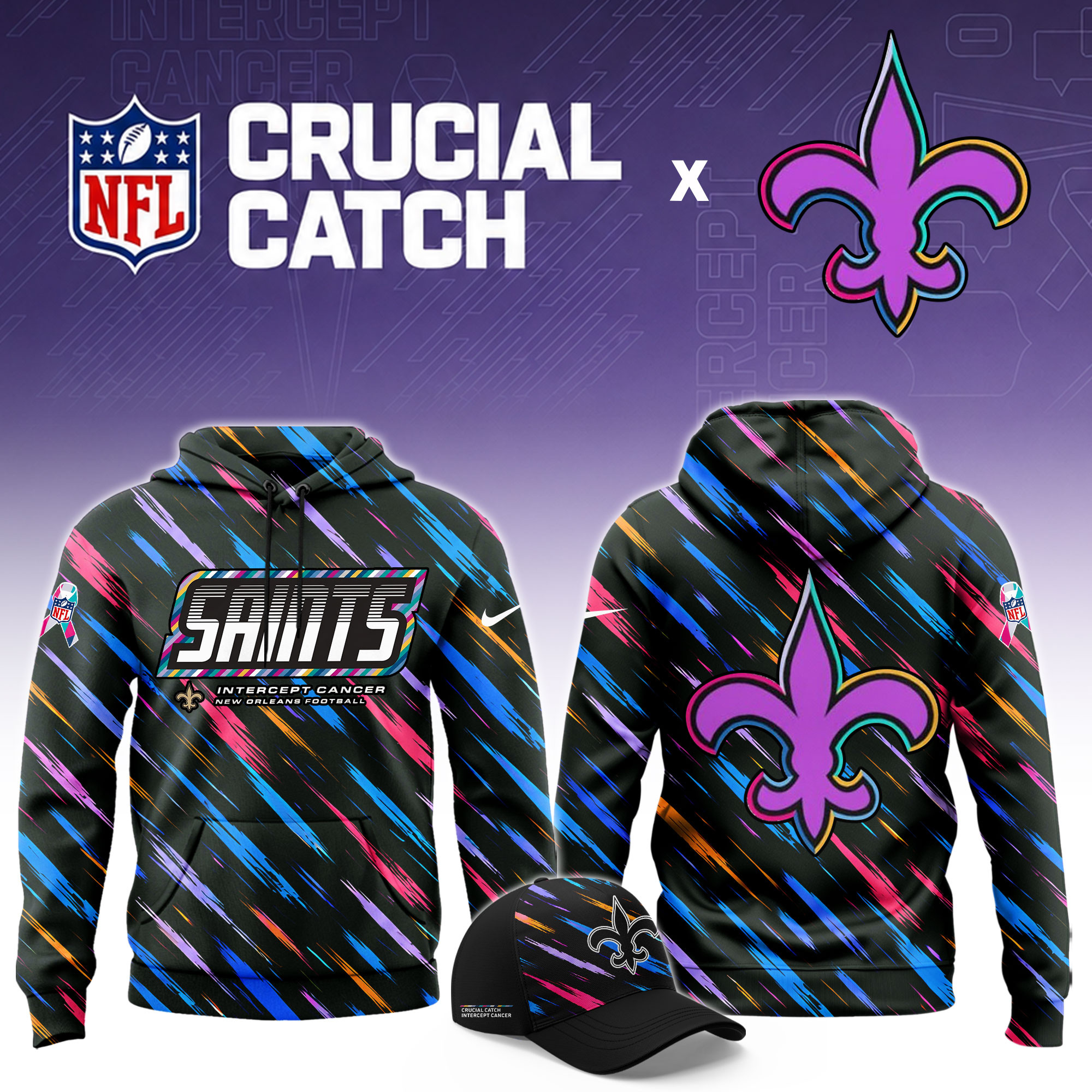 New Orleans Saints 2026 Breast Cancer Awareness Limited Hoodie PBT9G06