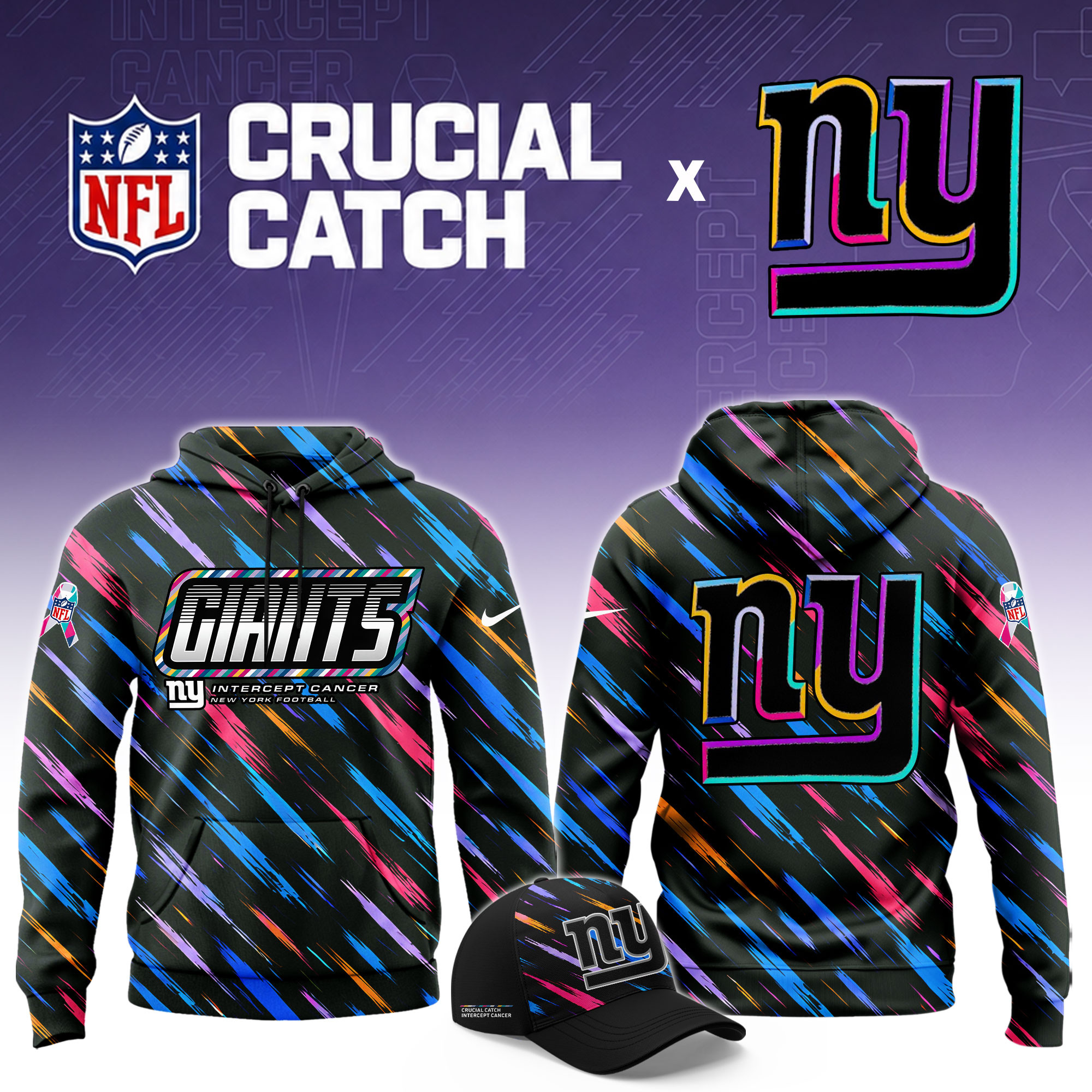 New York Giants 2026 Breast Cancer Awareness Limited Hoodie PBI4MRR