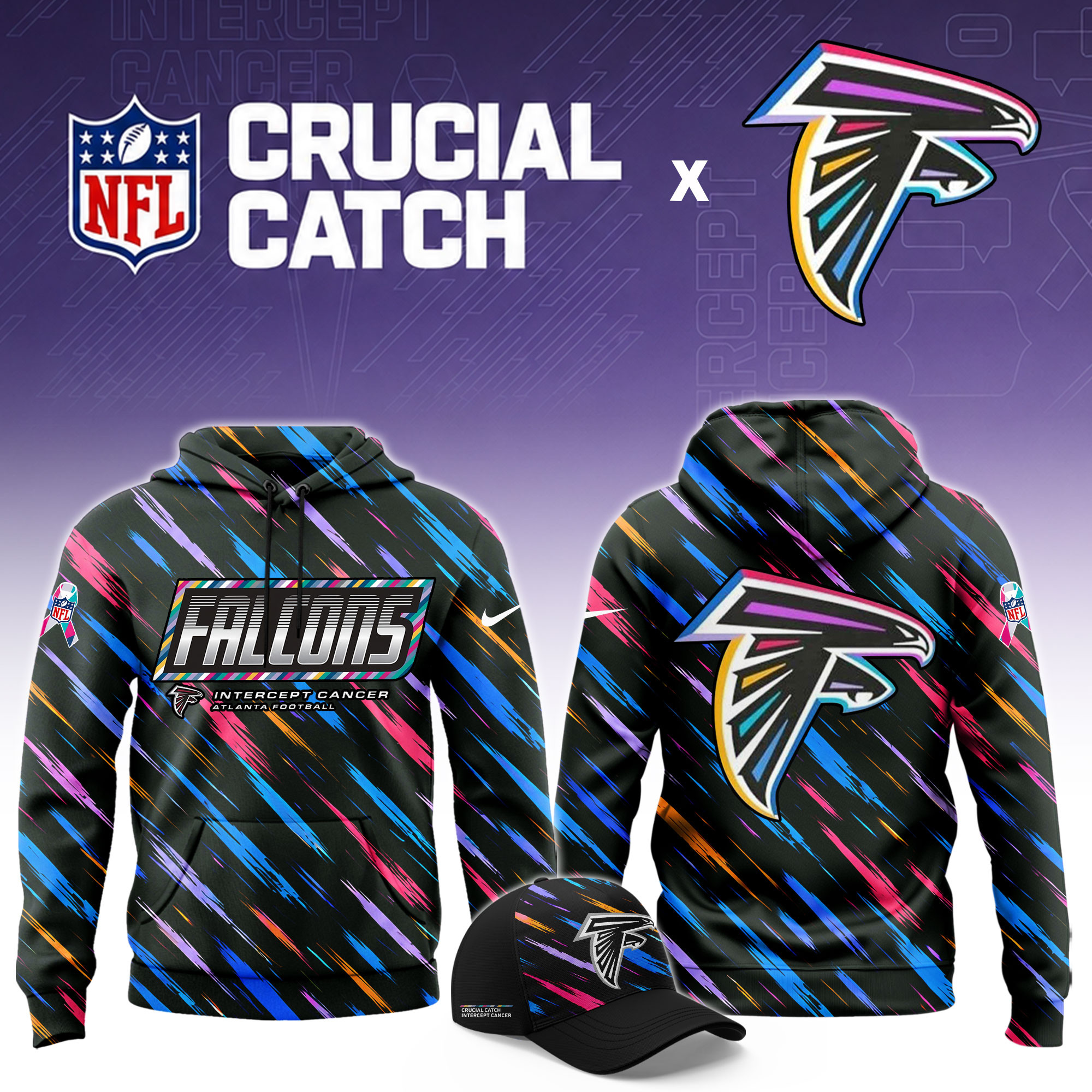Atlanta Falcons 2026 Breast Cancer Awareness Limited Hoodie PBJU0HL