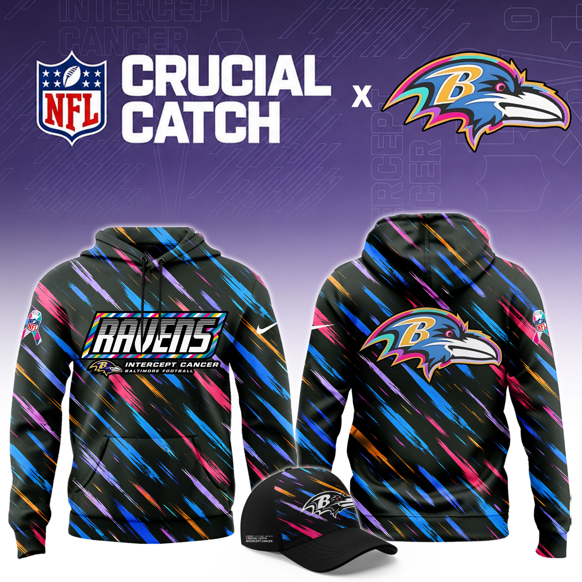 Baltimore Ravens 2026 Breast Cancer Awareness Limited Hoodie PB0VEZP