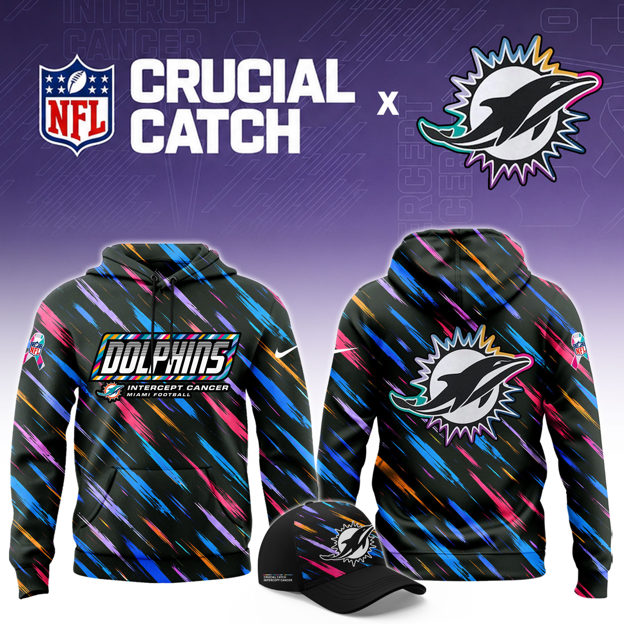 Miami Dolphins 2026 Breast Cancer Awareness Limited Hoodie PBWIDOQ