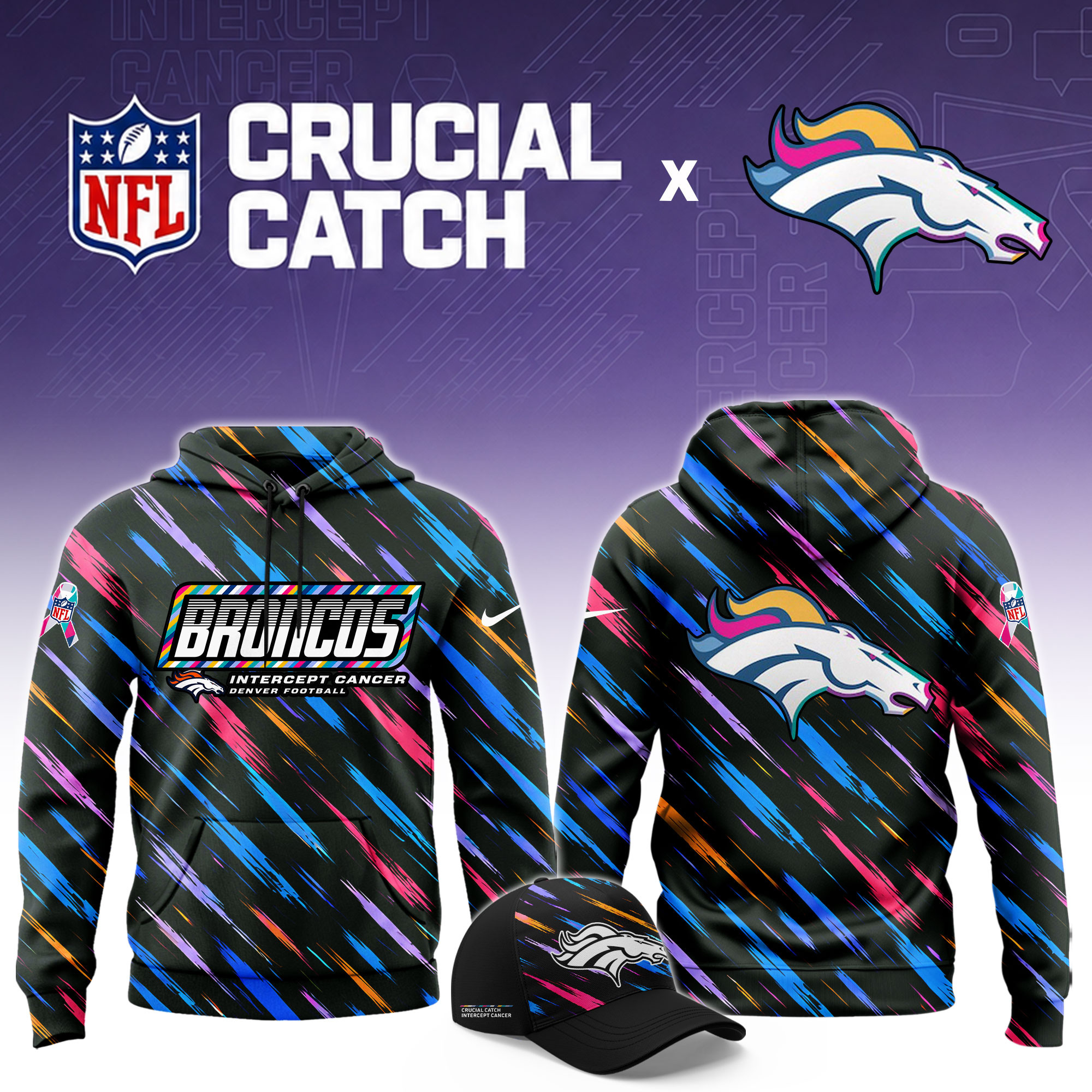 Denver Broncos 2026 Breast Cancer Awareness Limited Hoodie PB0ADU8