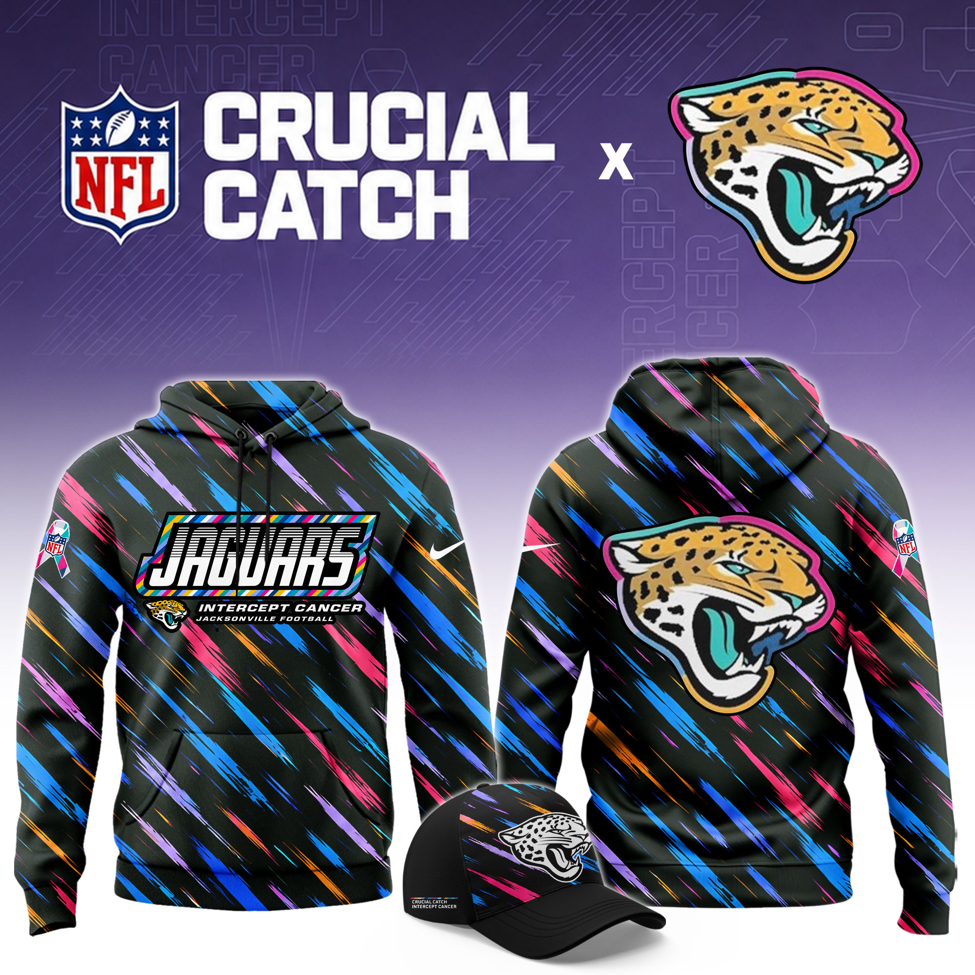 Jacksonville Jaguars 2026 Breast Cancer Awareness Limited Hoodie PBXKFCZ