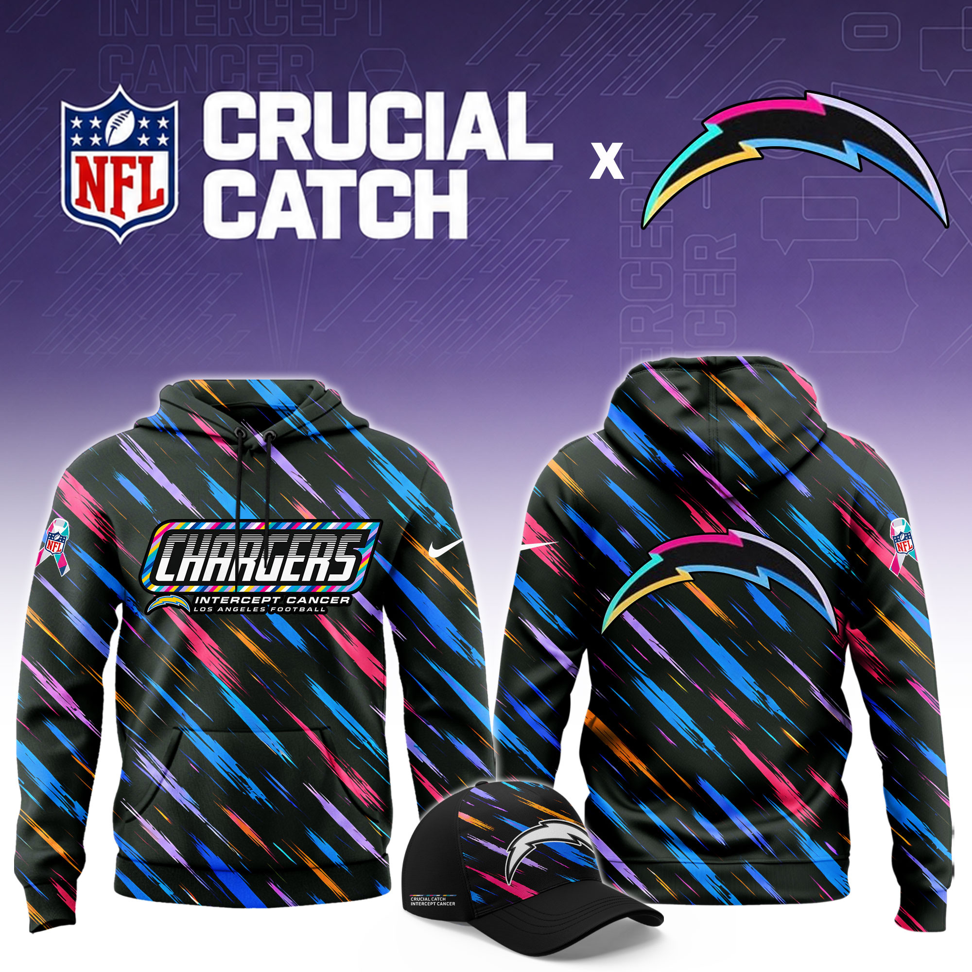 Los Angeles Chargers 2026 Breast Cancer Awareness Limited Hoodie PBW13B0