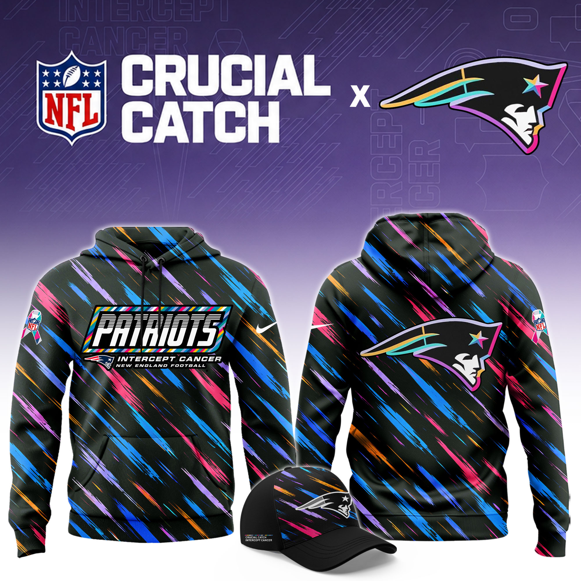 New England Patriots 2026 Breast Cancer Awareness Limited Hoodie PBMBDRX