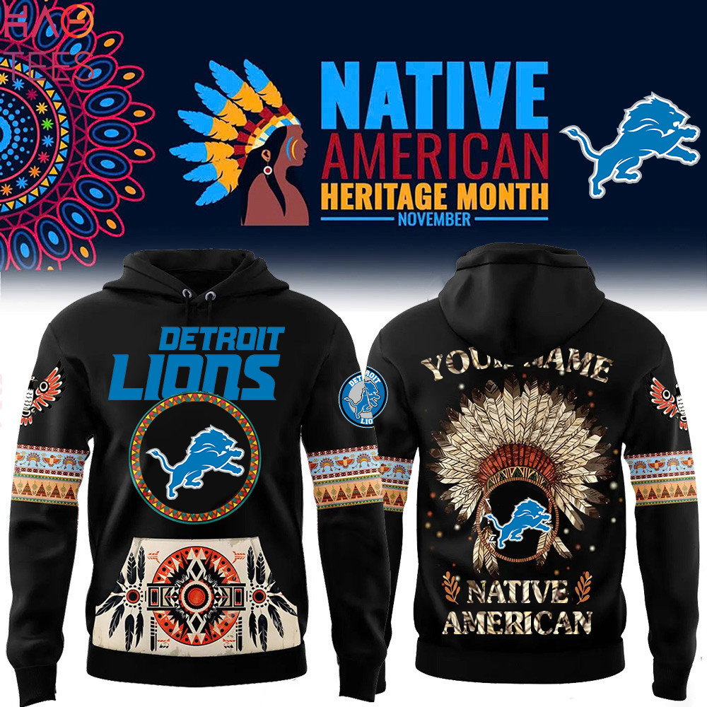 Detroit Lions Native American Heritage Month Custom Name Hoodie PBC5RB3