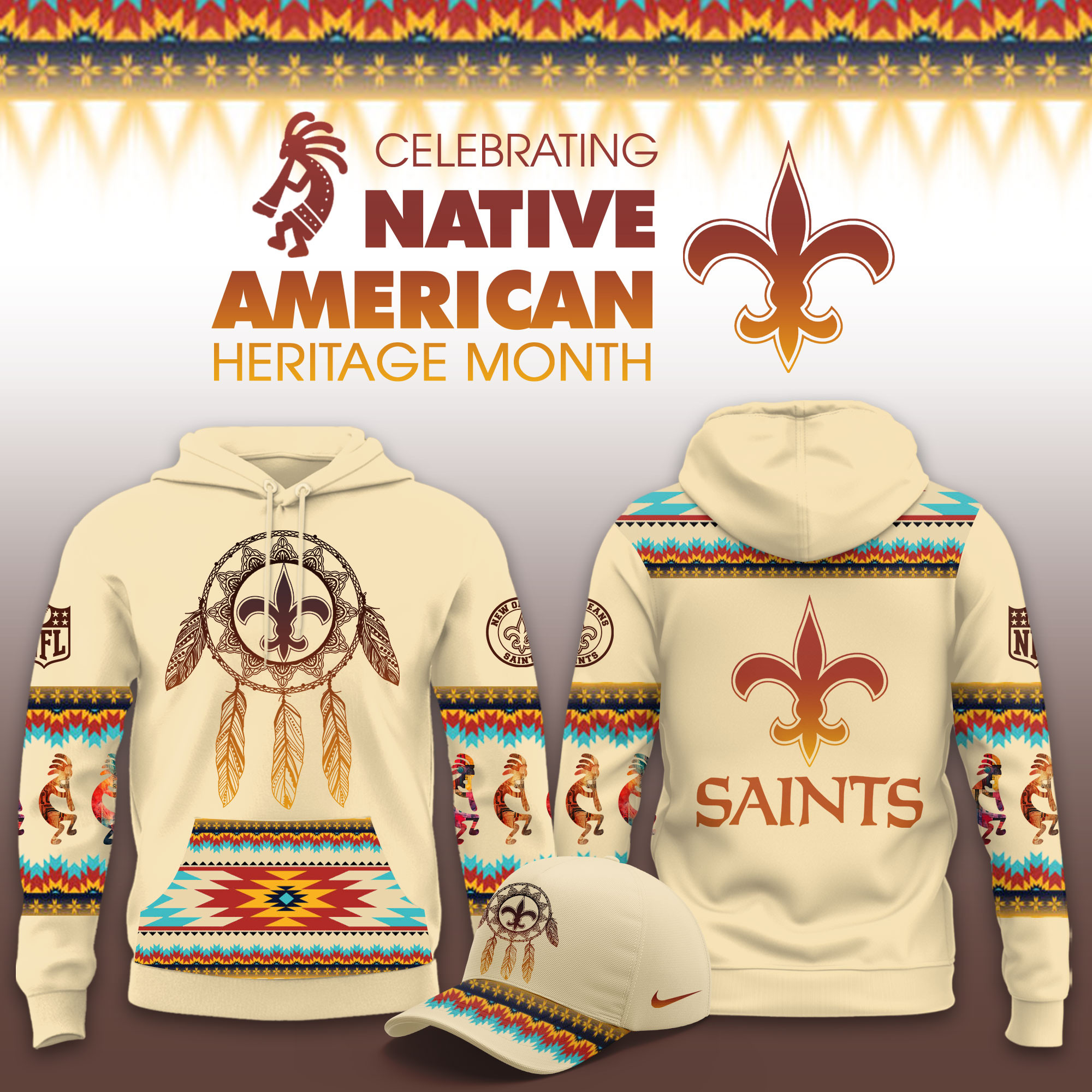 New Orleans Saints Native American Heritage Limited Hoodie PBYO717