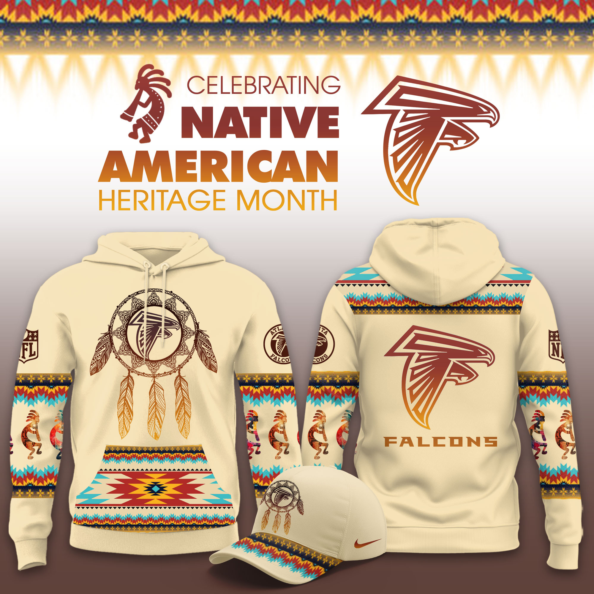 Atlanta Falcons Native American Heritage Limited Hoodie PBALXH7