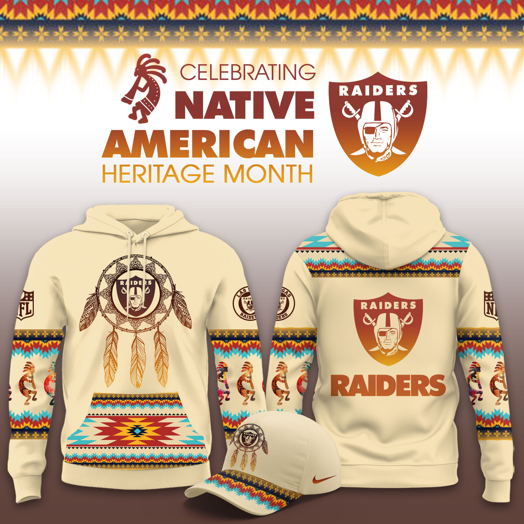 Las Vegas Raiders Native American Heritage Limited Hoodie PBBDHWR