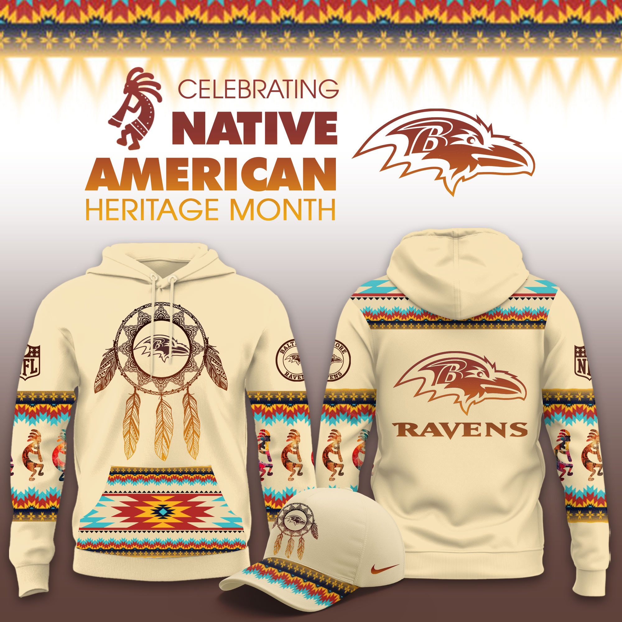 Baltimore Ravens Native American Heritage Limited Hoodie PBD2LC0