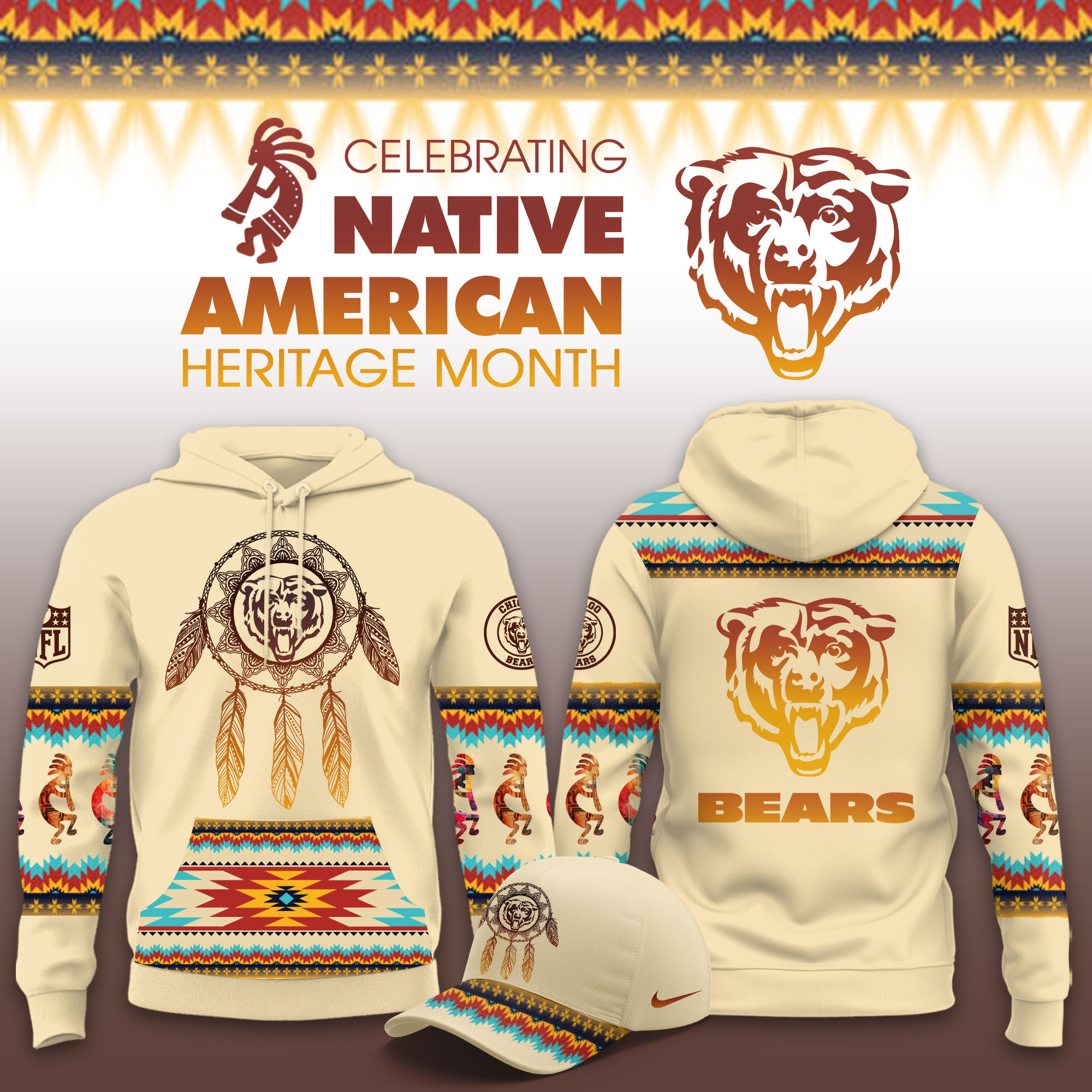 Chicago Bears Native American Heritage Limited Hoodie PBDHQ1X