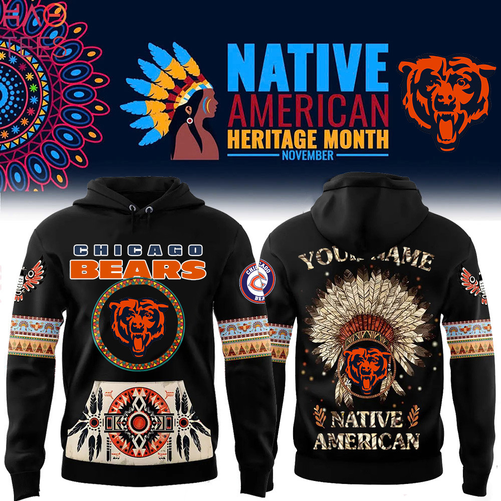 Chicago Bears Native American Heritage Month Custom Name Hoodie PB7SWSN