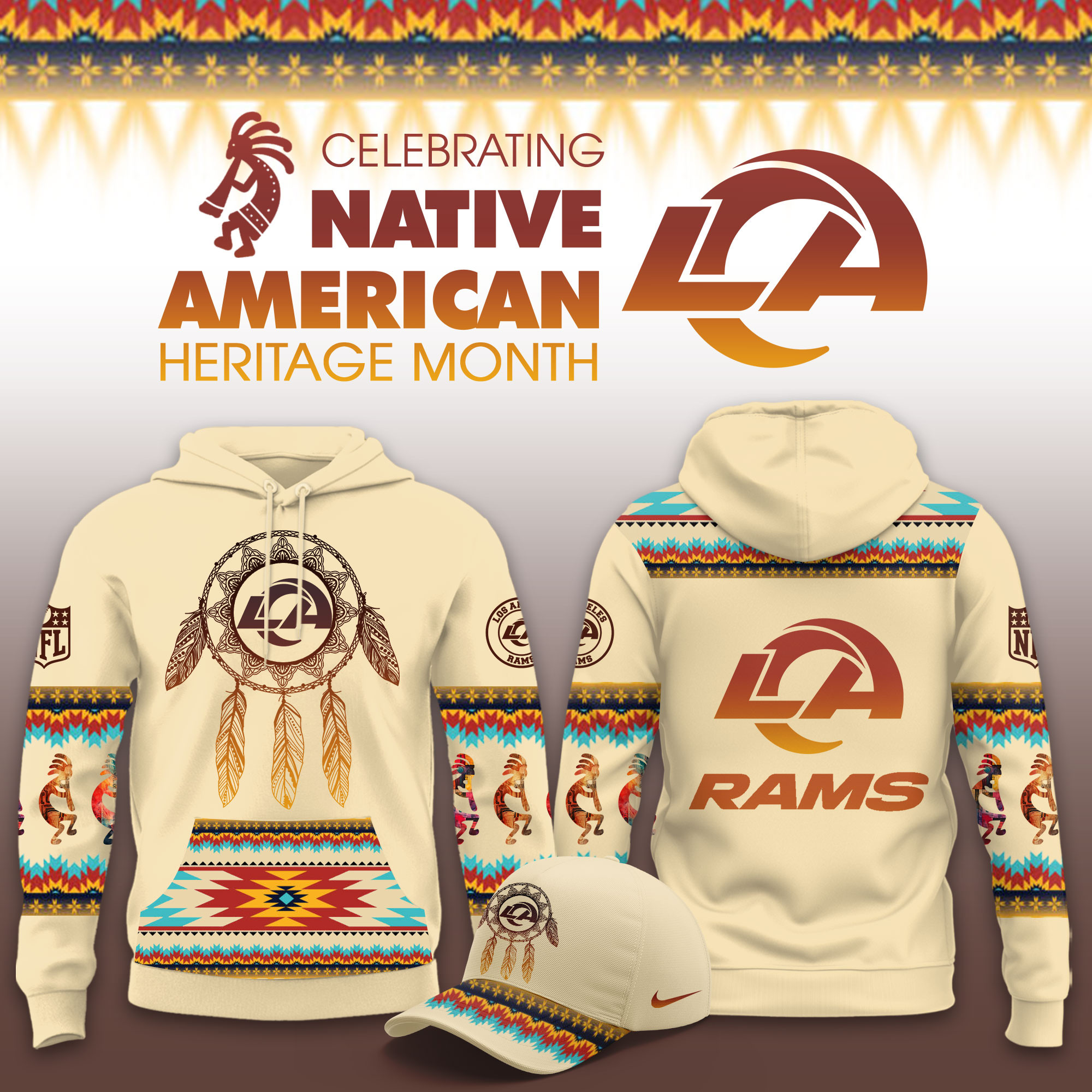 Los Angeles Rams Native American Heritage Limited Hoodie PBTMYBA