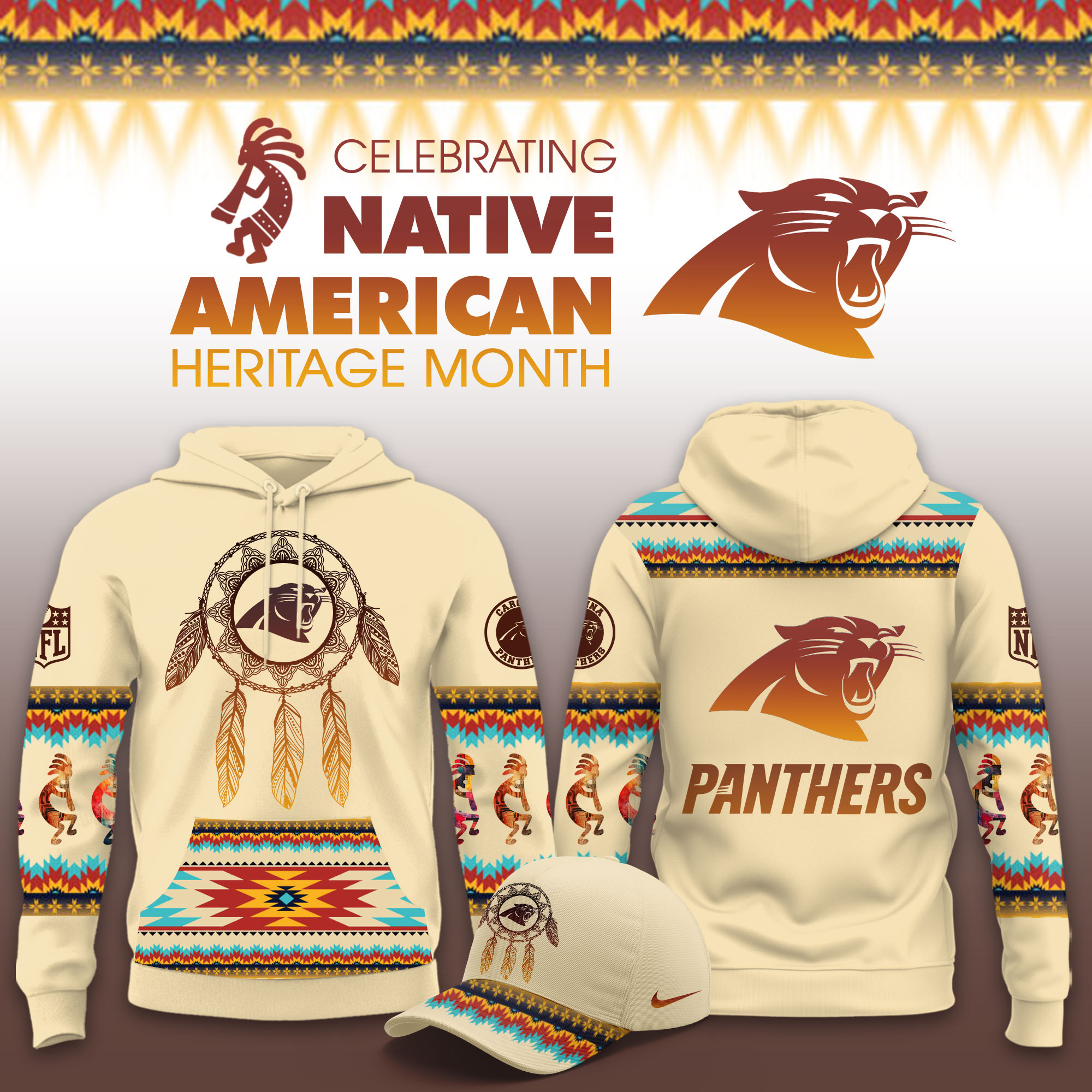 Carolina Panthers Native American Heritage Limited Hoodie PB3RMHL